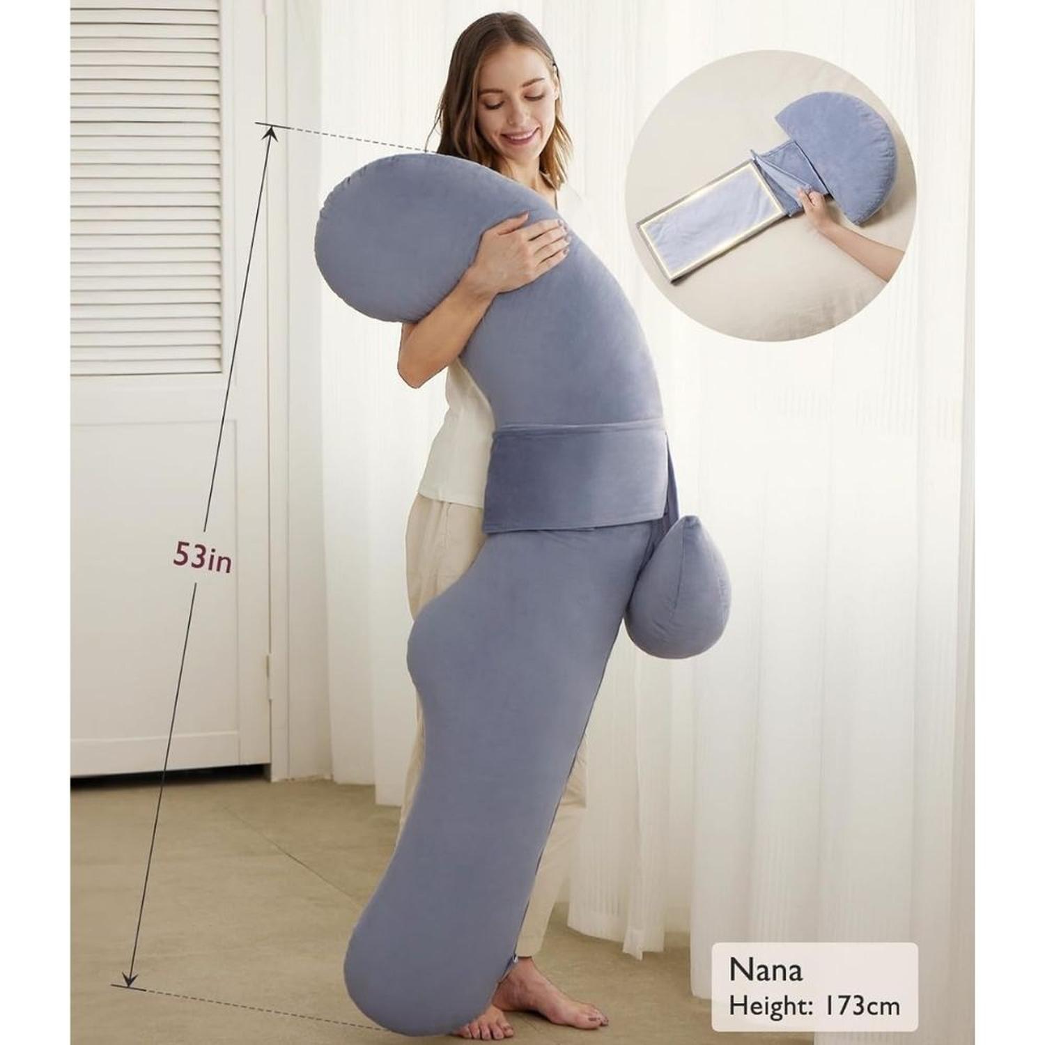 ALMOHADA DE EMBARAZO MOMCOZY EN FORMA DE F - 8