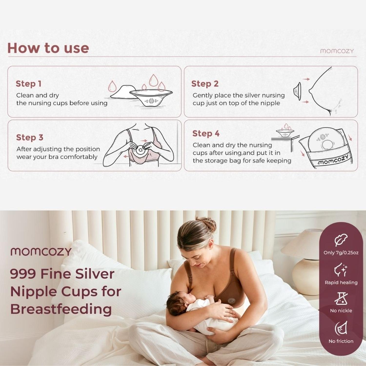 COPAS O PROTECTOR DE LACTANCIA MOMCOZY PLATA 999 - REGULAR - 7