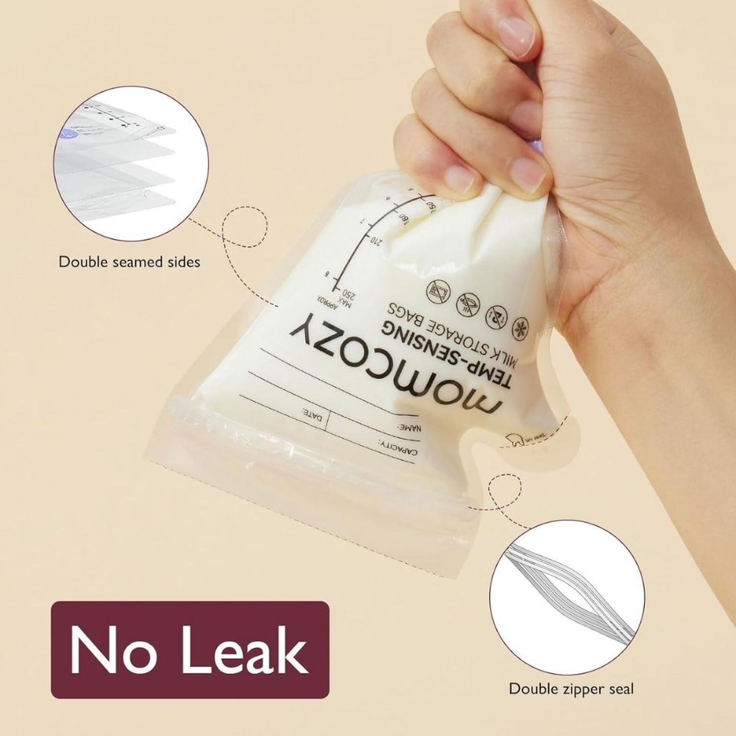 BOLSAS PARA LECHE MATERNA MOMCOZY CON SENSOR DE TEMPERATURA 8 OZ 120 UNDS - 6