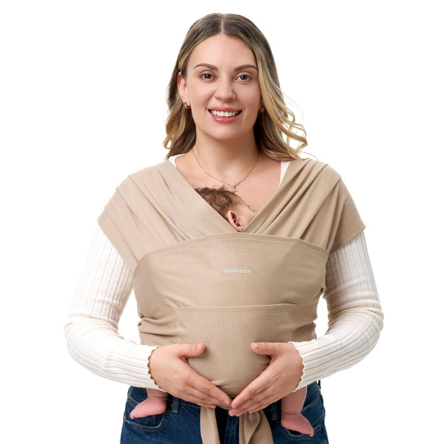 PORTABEBES O FULAR MOMCOZY PARA NIÑOS DE 8 A 35 LIBRAS - BEIGE - 1