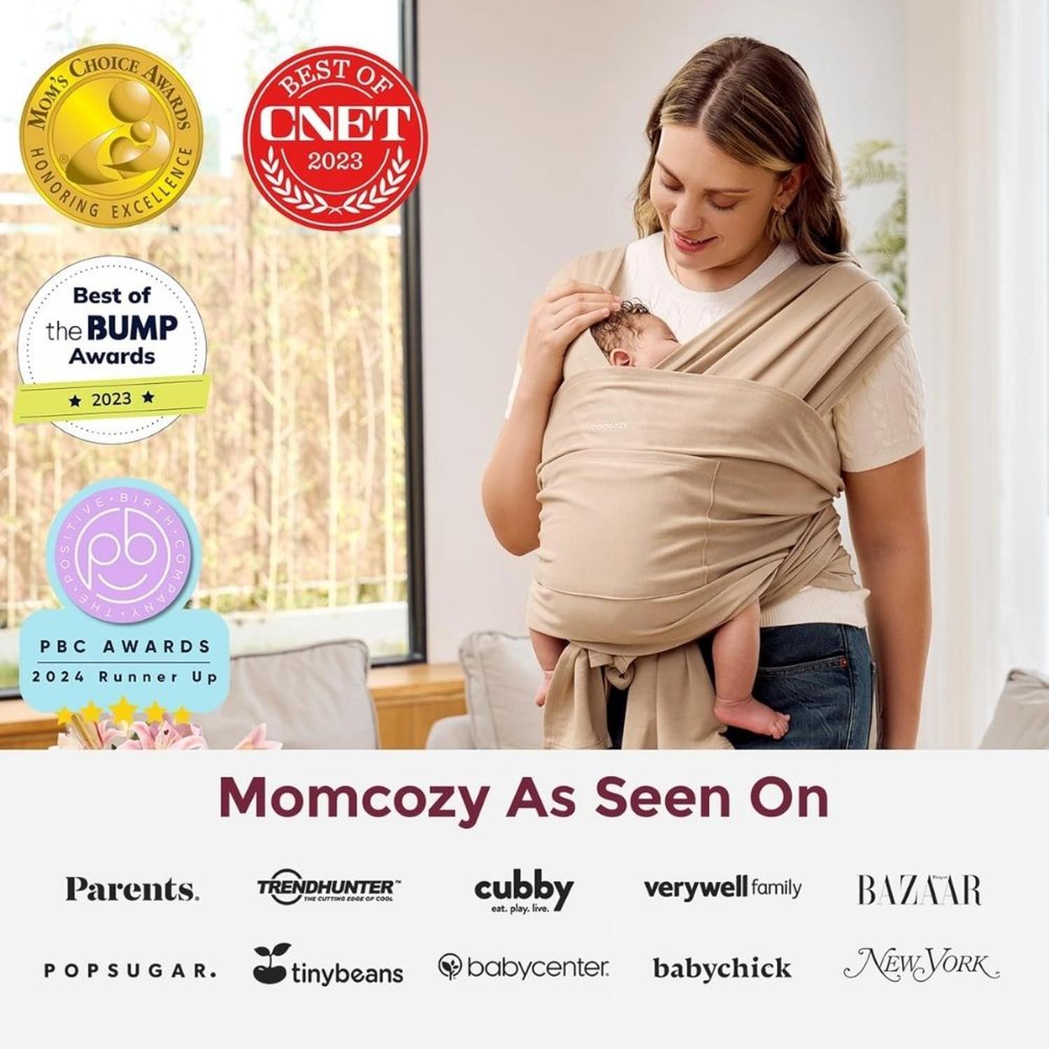 PORTABEBES O FULAR MOMCOZY PARA NIÑOS DE 8 A 35 LIBRAS - BEIGE - 8