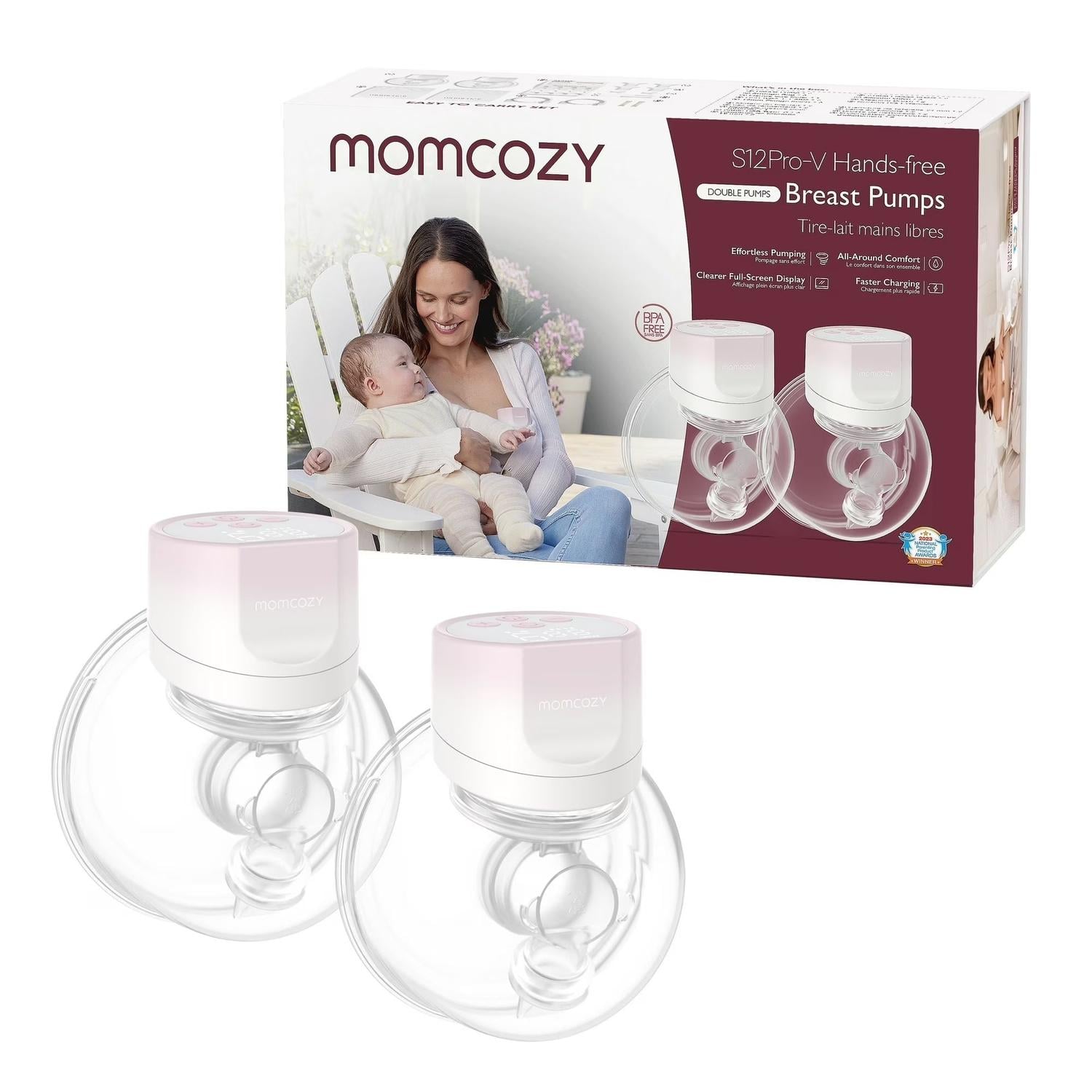 EXTRACTOR DE LECHE DOBLE MOMCOZY S12 PRO V HANDSFREE - 1