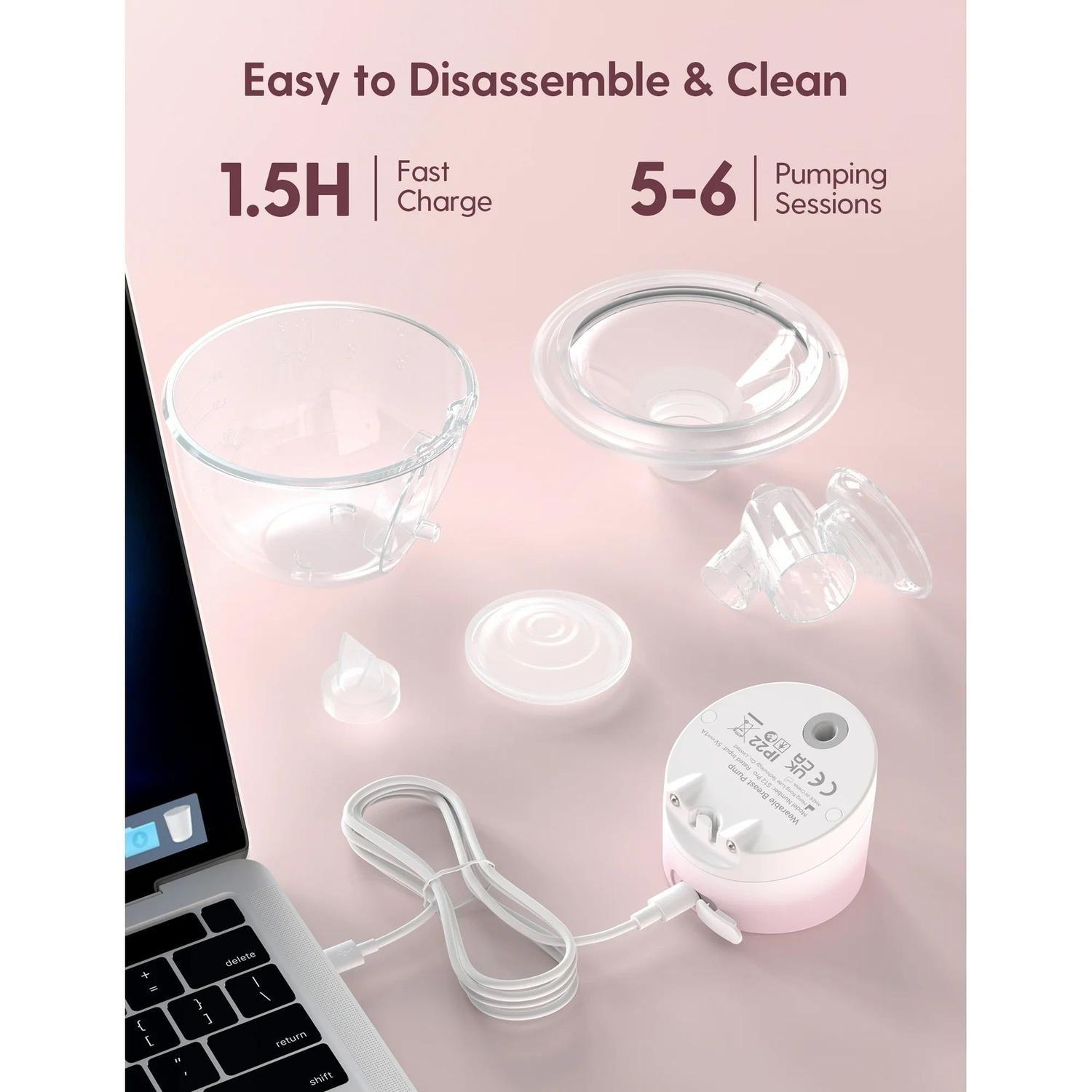 EXTRACTOR DE LECHE DOBLE MOMCOZY S12 PRO V HANDSFREE - 5