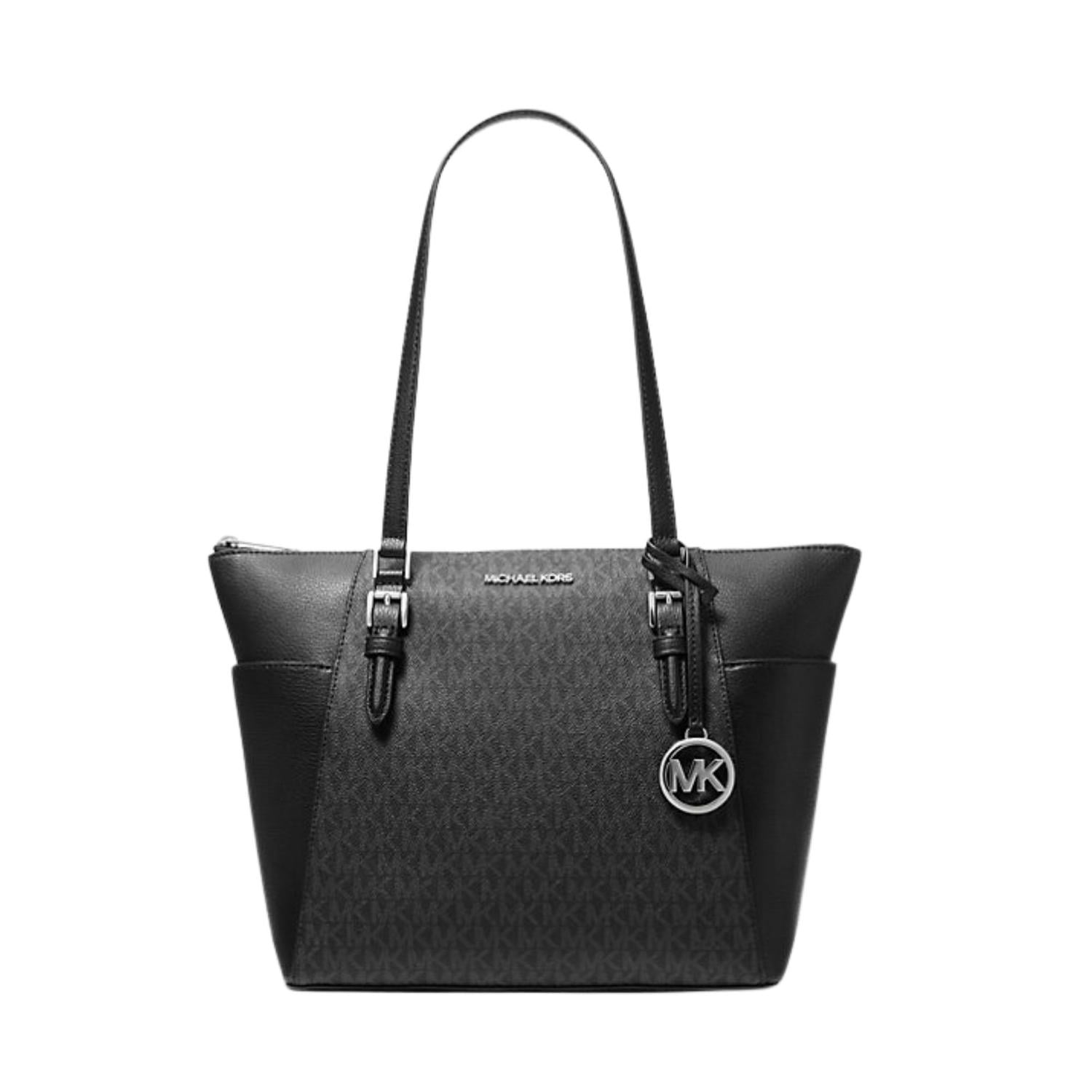 CARTERA TOTE DE CUERO MICHAEL KORS CHARLOTTE - NEGRO - 1