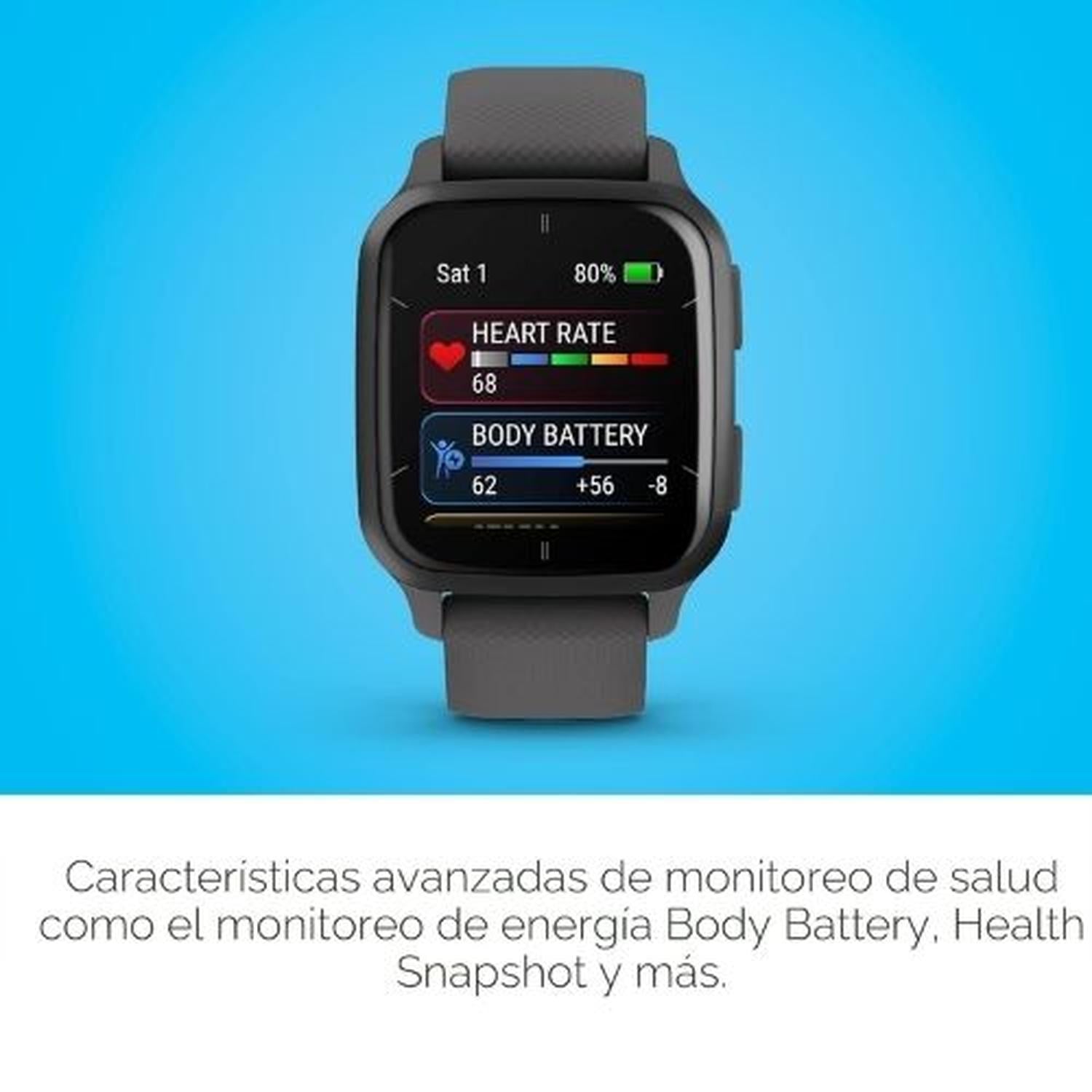 RELOJ SMARTWATCH GARMIN VENU SQ 2 GPS - NEGRO - 4