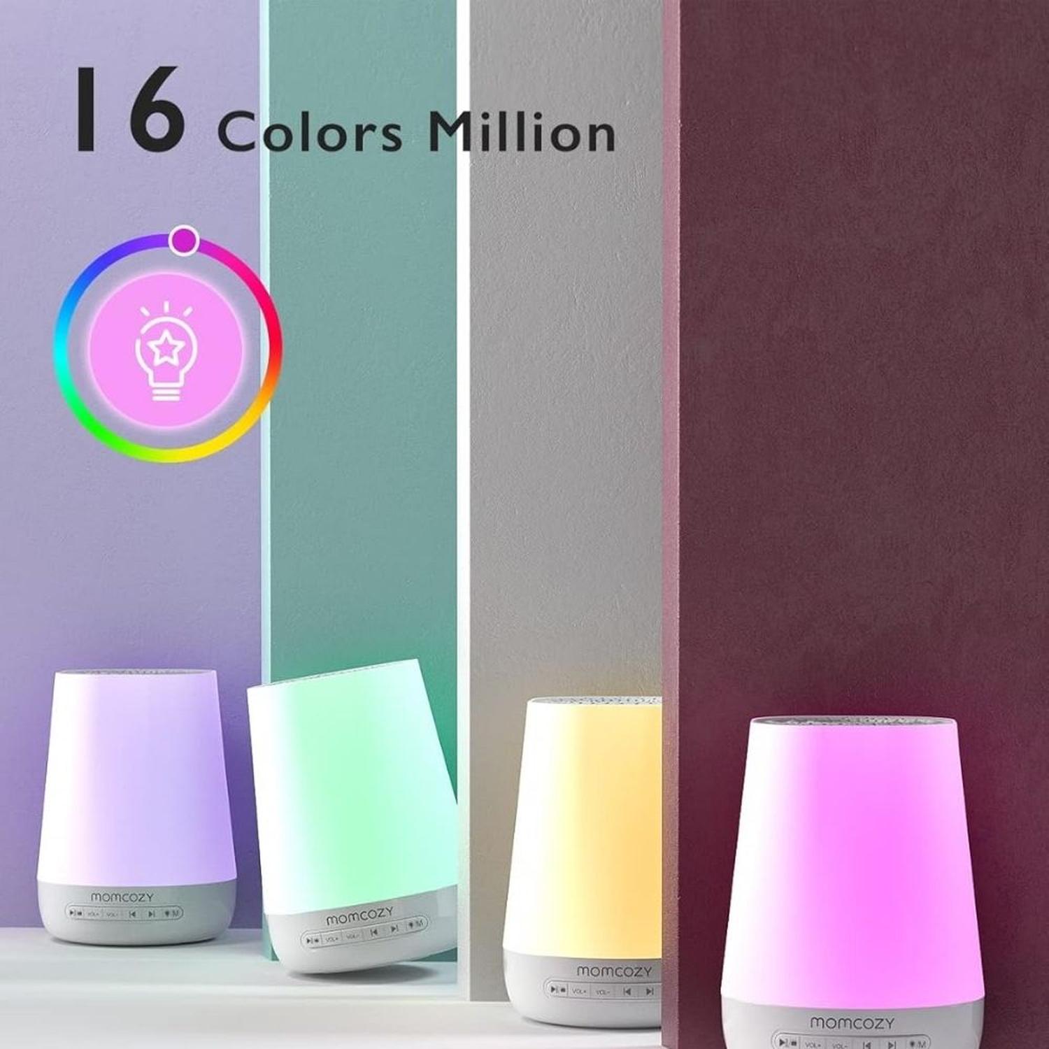 MÁQUINA DE SONIDOS Y RUIDO BLANCO MOMCOZY CON LUZ DE NOCHE ENTRENADOR DE SUEÑO Y CONTROL REMOTO - 7