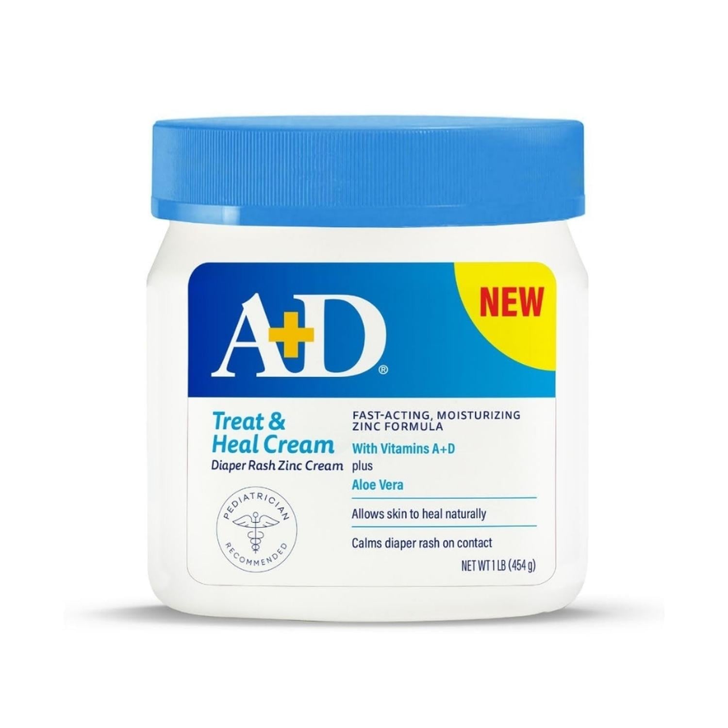 CREMA A+D DE ÓXIDO DE ZINC PARA SARPULLIDO DE PAÑAL - 454 GR - 1