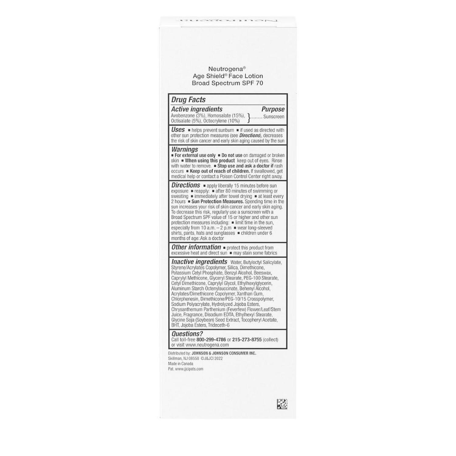 BLOQUEADOR SOLAR FACIAL NEUTROGENA AGE SHIELD SIN ACEITE SPF 70 - 88ML - 6
