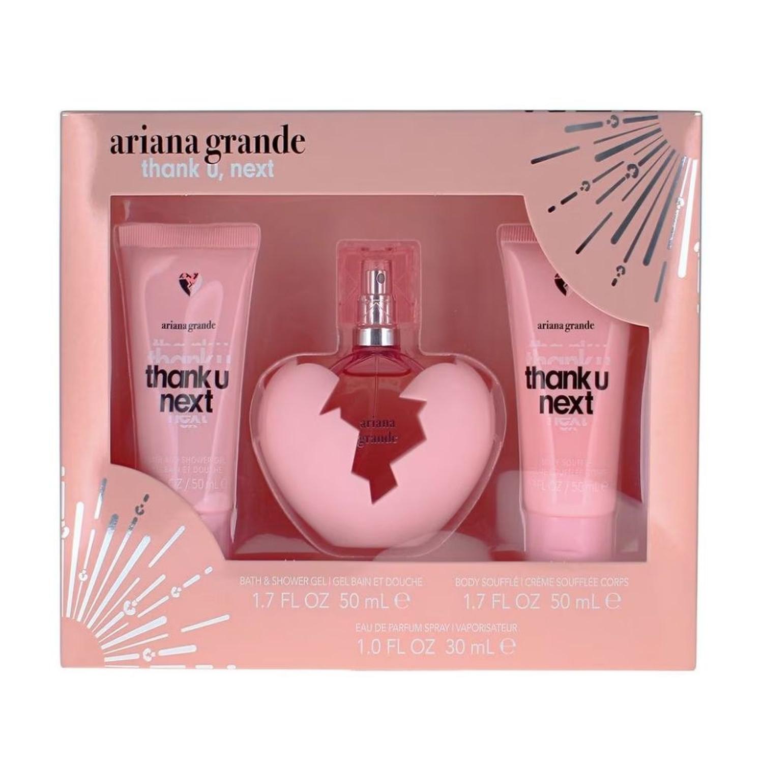 SET PERFUME 30ML SHOWER GEL 50 ML Y CREMA 50ML ARIANA GRANDE THANK U NEXT - 1