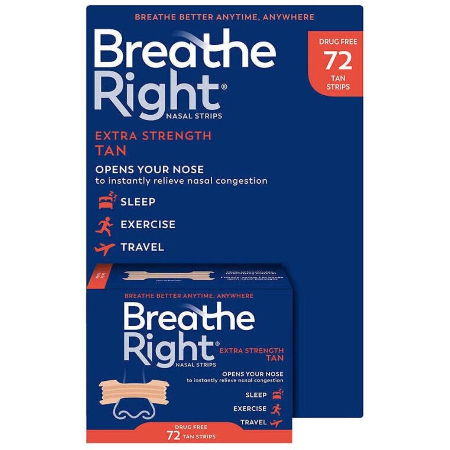 BANDAS NASALES ANTIRONQUIDOS BREATHE RIGHT - 72 TIRAS - 3
