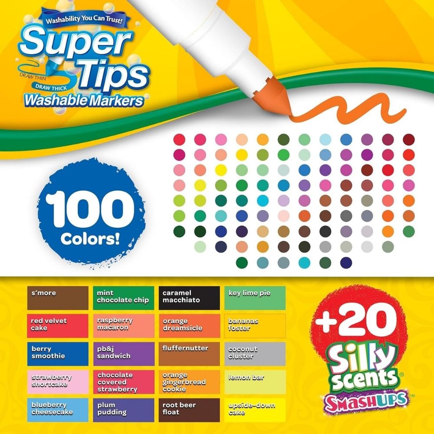 PLUMONES LETTERING CRAYOLA SUPERTIPS X 100 UNDS +20 SILLY SCENTS - 5