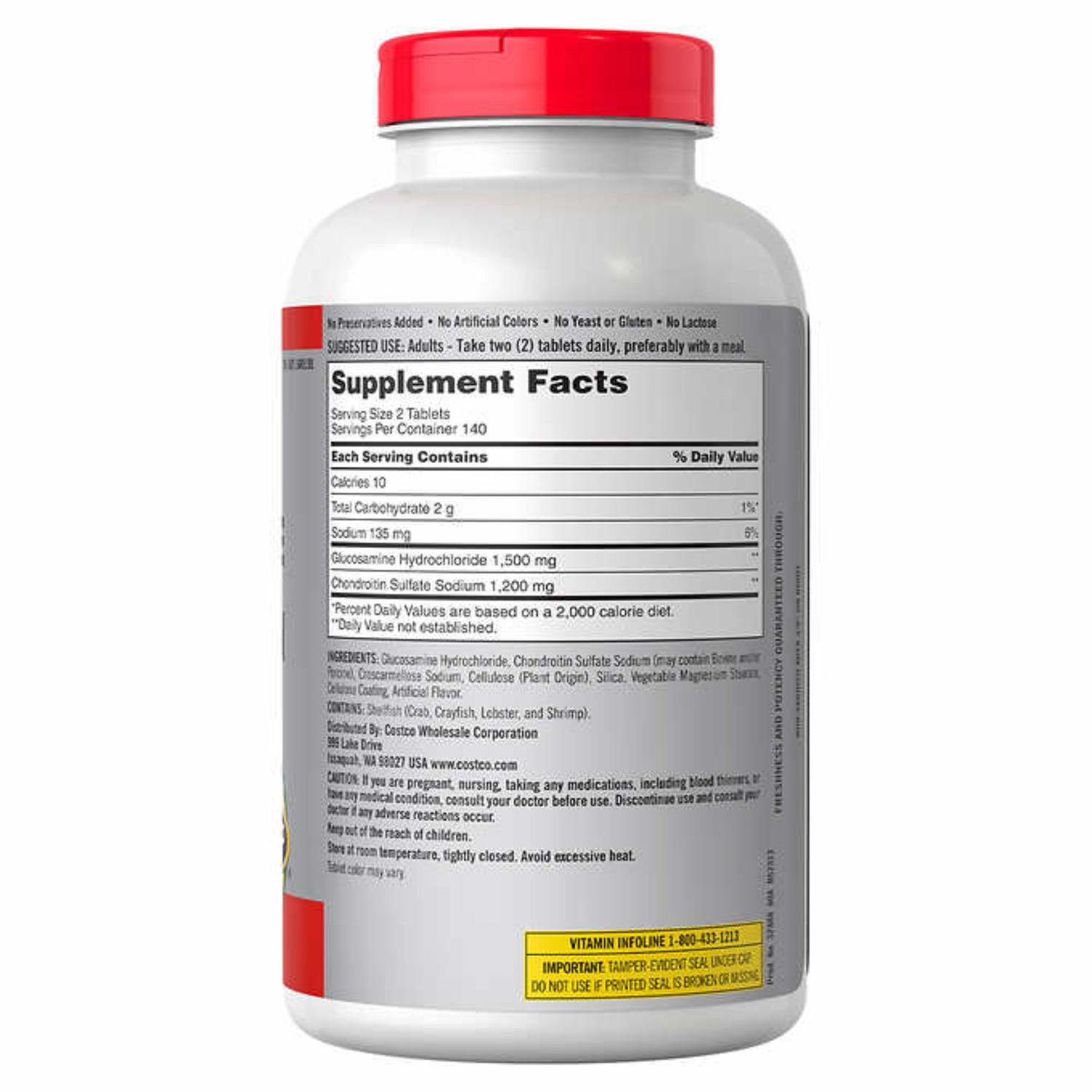 GLUCOSAMINA 1500MG CON CONDOINTRINA 1200MG KIRKLAND SIGNATURE 280 TAB - 4