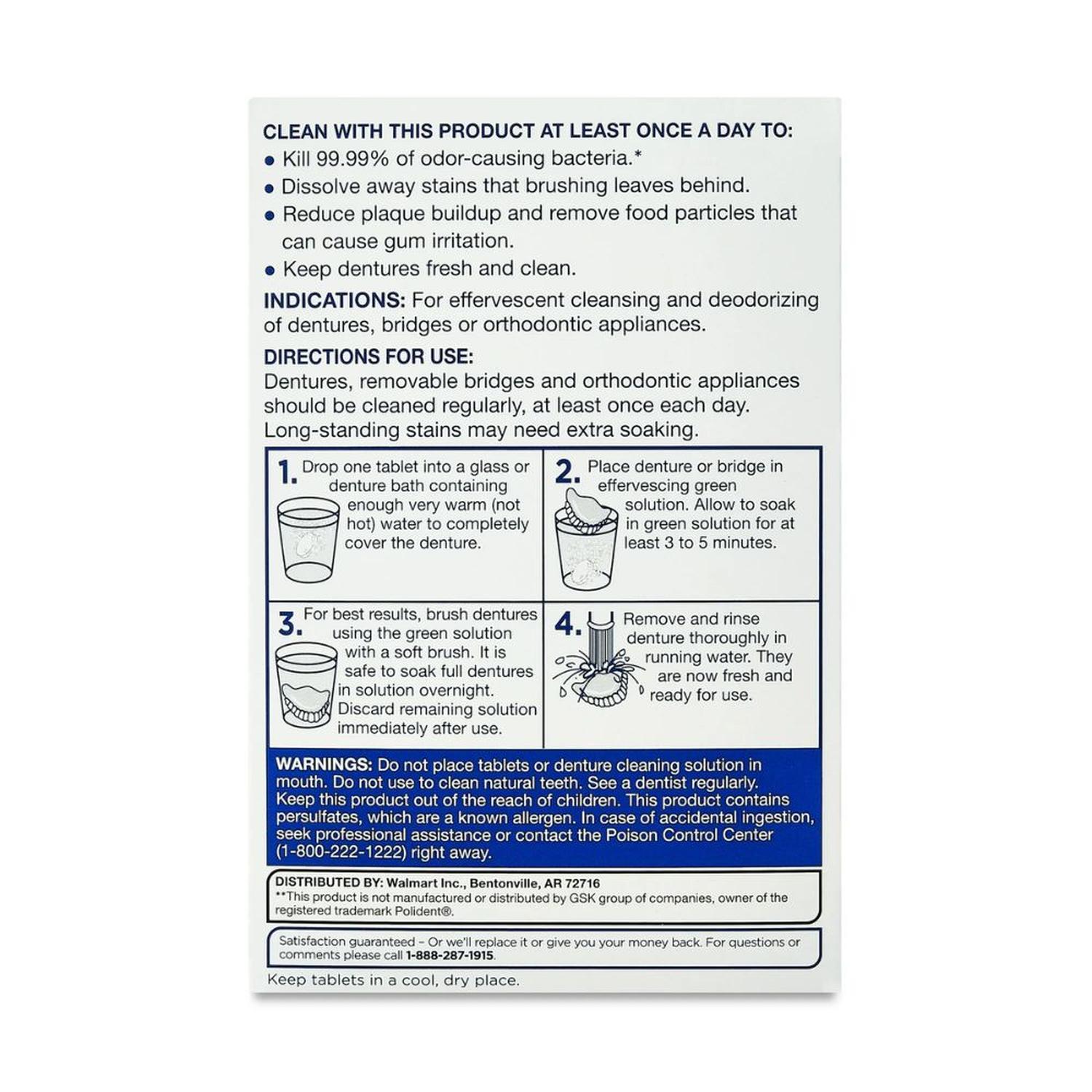 LIMPIADOR ANTIBACTERIANO EFERVESCENTES PARA DENTADURAS POSTIZAS SABOR MENTA - 120 UND - 2