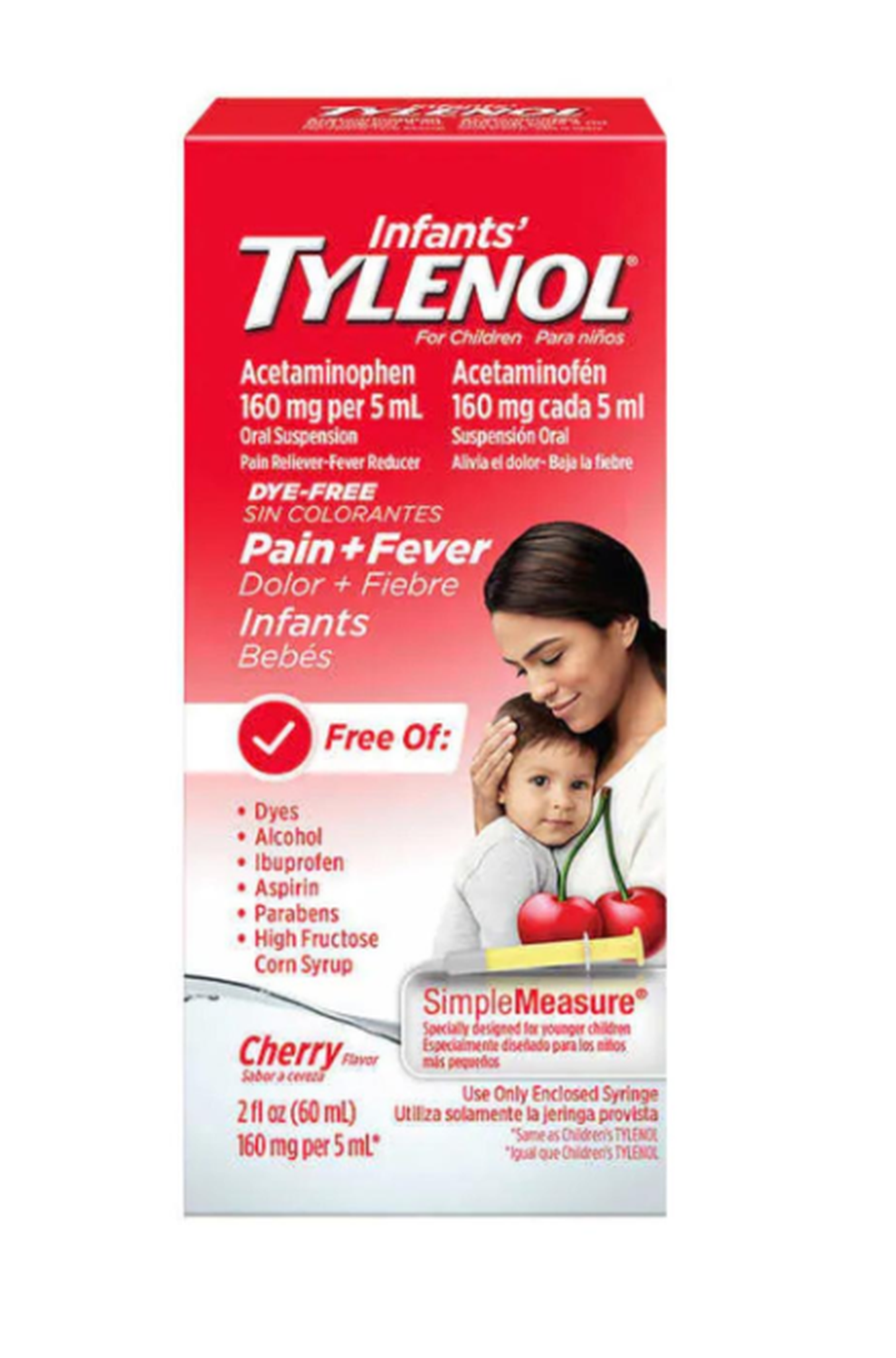 SUSPENSIÓN TYLENOL PARA BEBES SABOR CEREZA 60 ML - 1