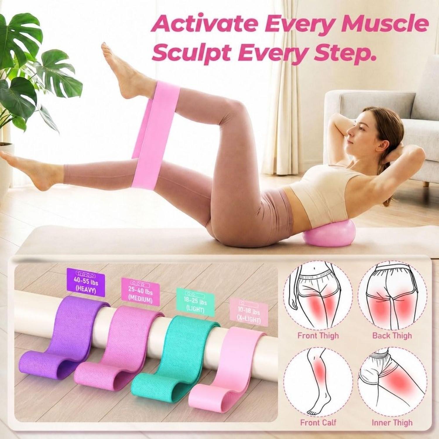 KIT ESENCIAL DE PILATES - ROSA - 6