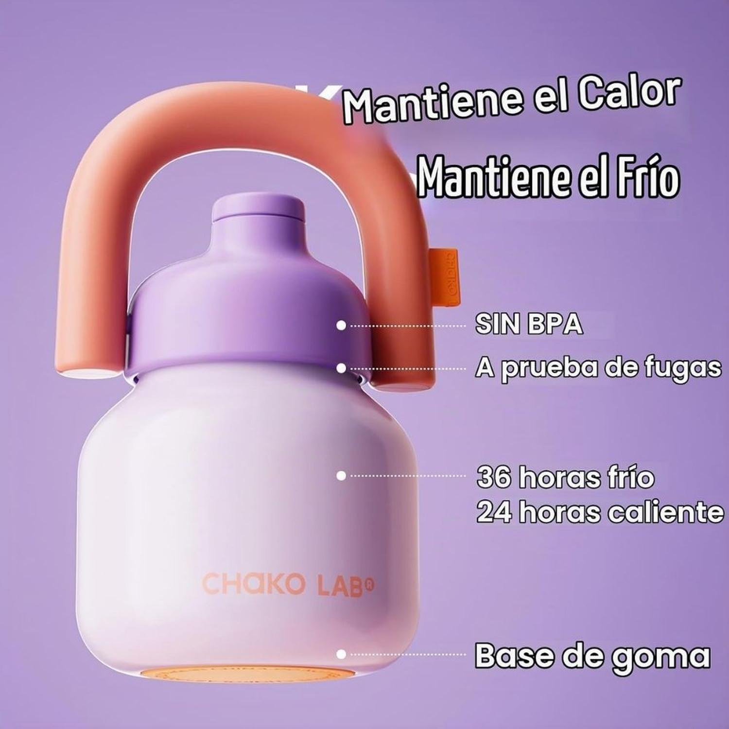 BOTELLA DE AGUA CHAKO LAB CON PAJITA Y ASA 33 OZ - PURPLE - 4