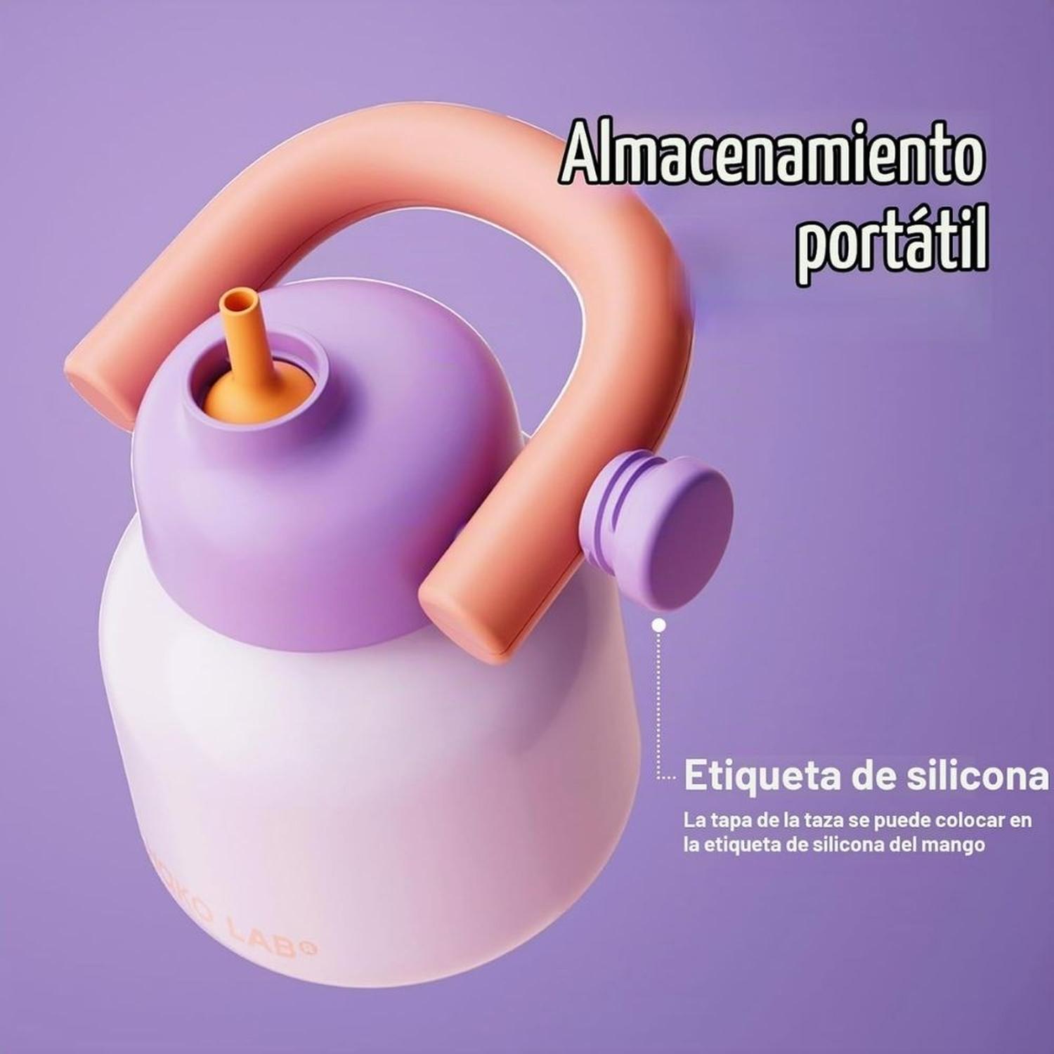 BOTELLA DE AGUA CHAKO LAB CON PAJITA Y ASA 33 OZ - PURPLE - 5