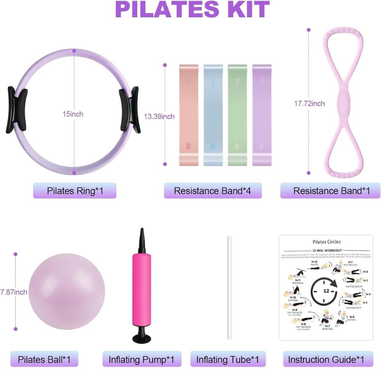 KIT ESENCIAL DE PILATES JUEGO DE ARO Y PELOTA DE PILATES DE 38 CM - 2