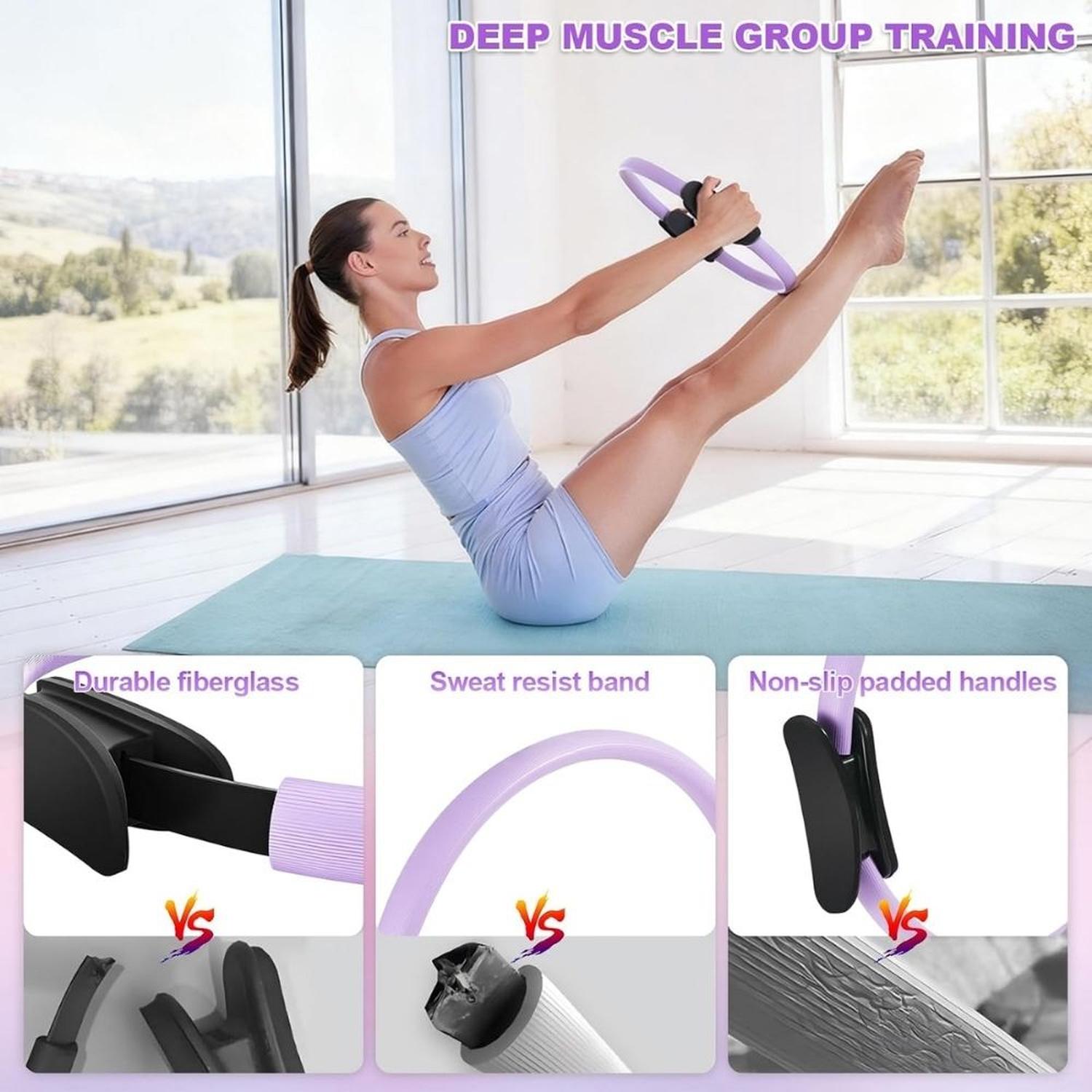 KIT ESENCIAL DE PILATES JUEGO DE ARO Y PELOTA DE PILATES DE 38 CM - 3