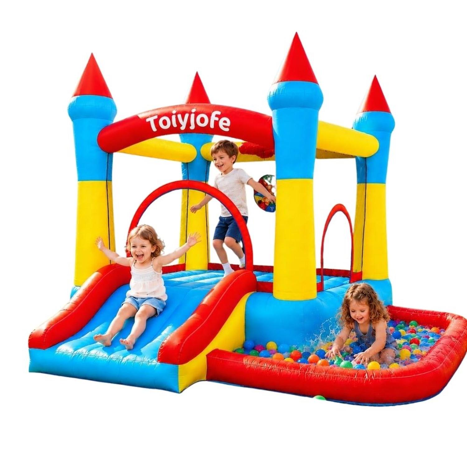 CASTILLO INFLABLE PARA NIÑOS DE 3 A 6 AÑOS SOPLADOR 370W - 1