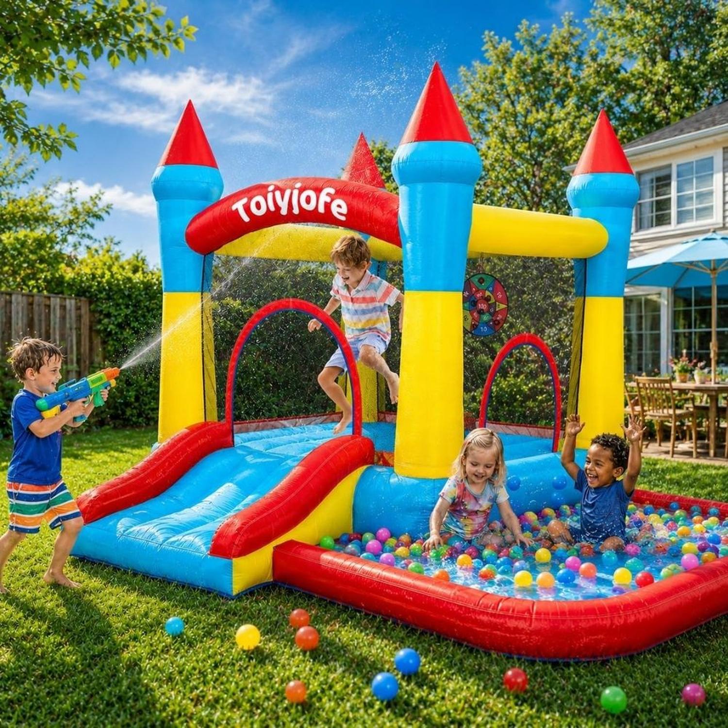 CASTILLO INFLABLE PARA NIÑOS DE 3 A 6 AÑOS SOPLADOR 370W - 3
