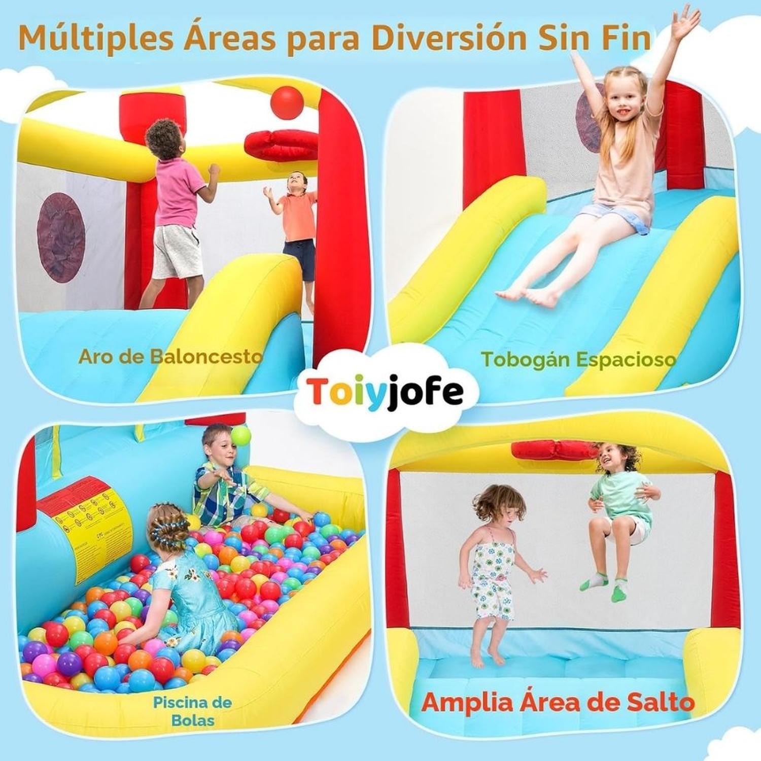 CASTILLO INFLABLE PARA NIÑOS DE 3 A 6 AÑOS CON TOBOGAN SOPLADOR 400W - 4