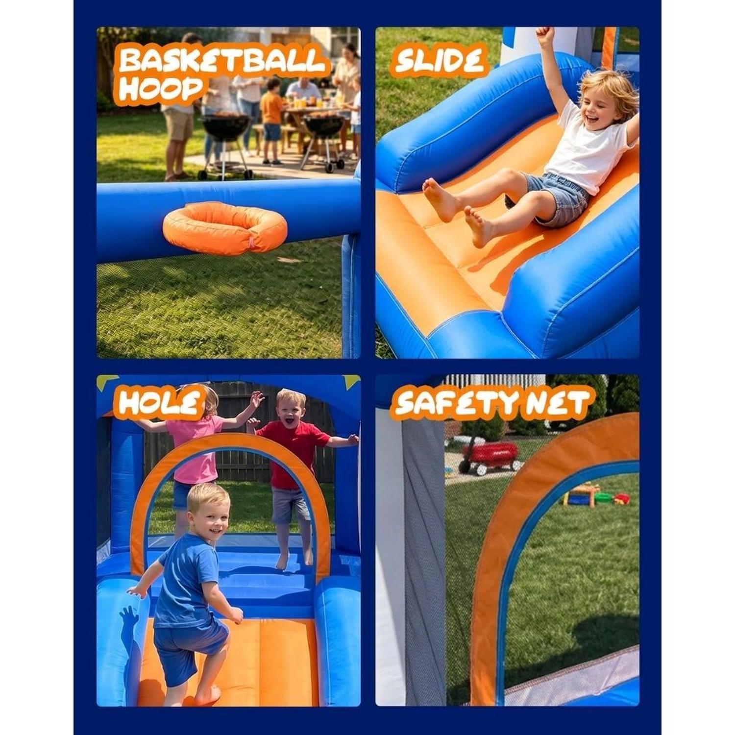 CASTILLO INFLABLE PARA NIÑOS DE 3 A 6 AÑOS SOPLADOR 350W - 5