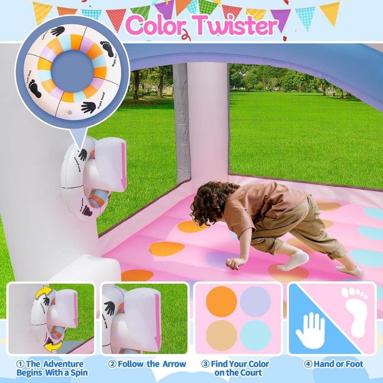 CASTILLO INFLABLE PARA NIÑOS DE 3 A 6 AÑOS SOPLADOR 370W - 4