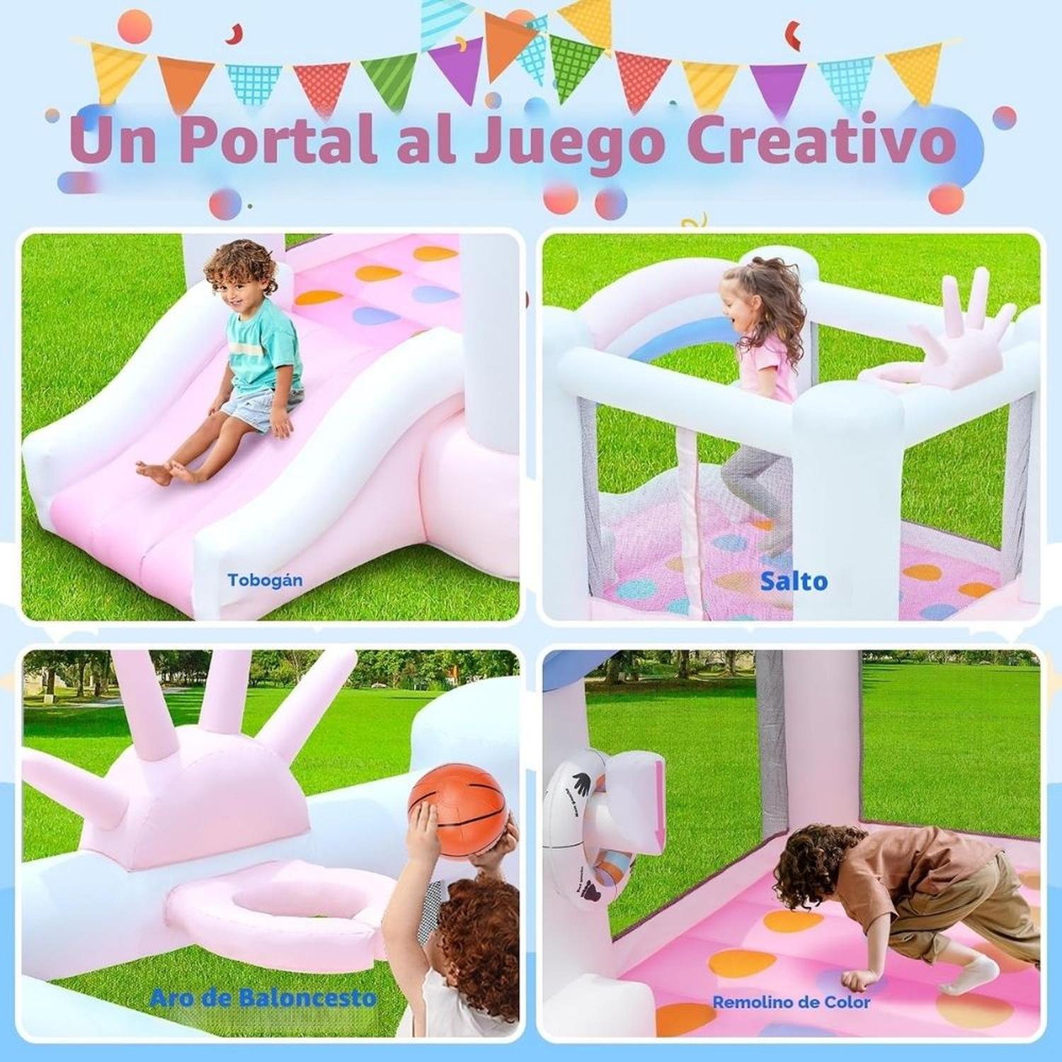 CASTILLO INFLABLE PARA NIÑOS DE 3 A 6 AÑOS SOPLADOR 370W - 5