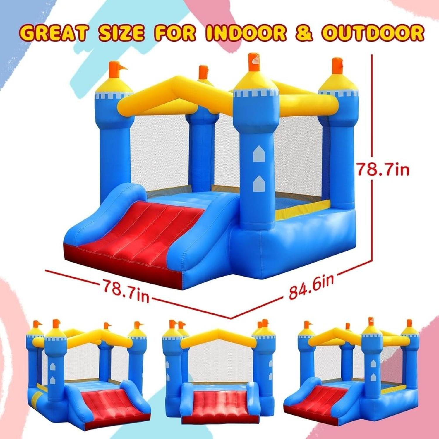 CASTILLO INFLABLE PARA NIÑOS DE 3 A 6 AÑOS SOPLADOR 370W - 2