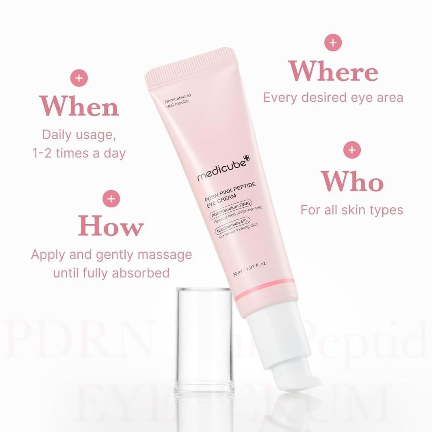 SÉRUM PARA OJOS MEDICUBE CON ADN DE SALMÓN, PDRN Y PÉPTIDOS ROSAS - 30 ML - 7