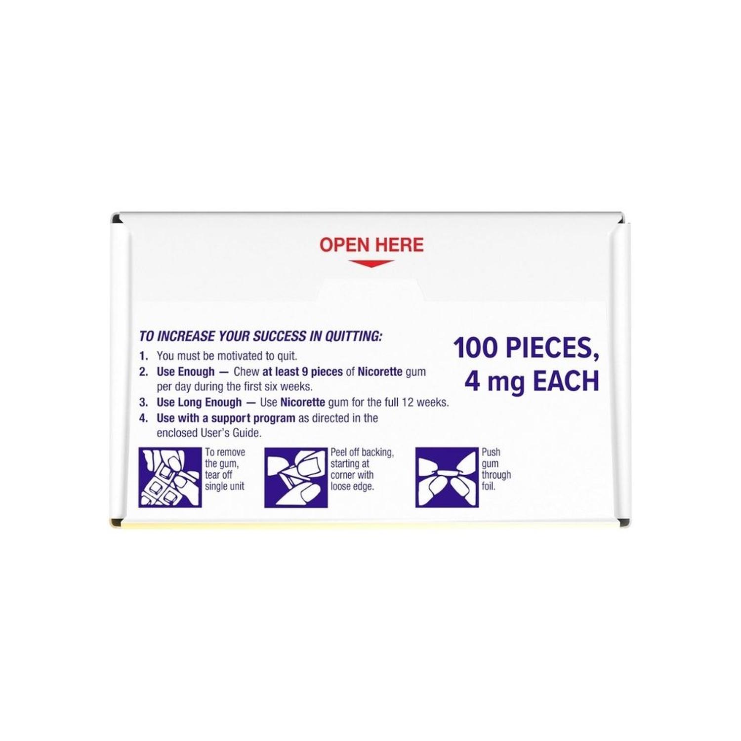 PACKX3 CHICLE DE NICOTINA NICORETTE 4 MG CJX100 C/U - 4