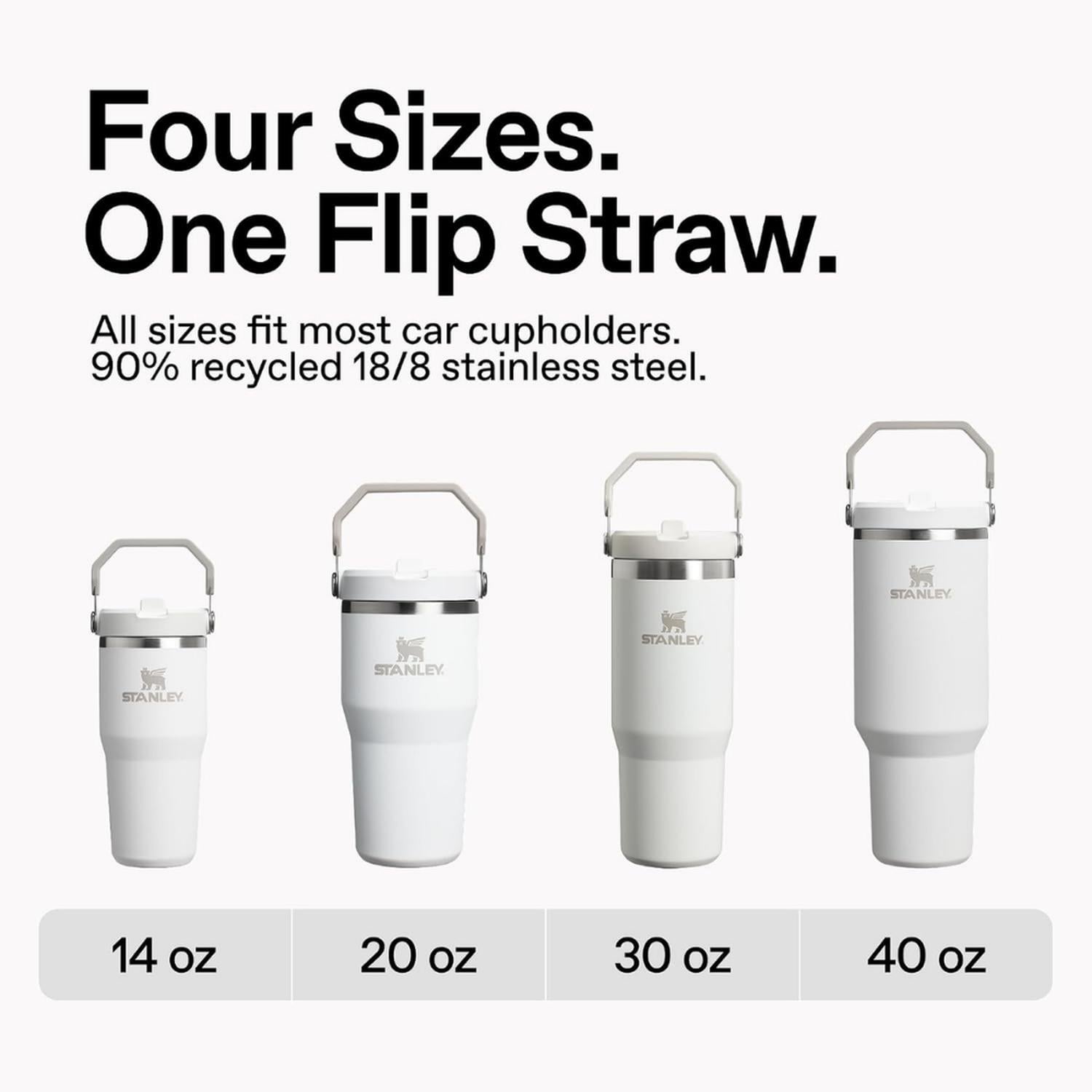 TUMBLER VASO DE ACERO INOXIDABLE STANLEY ICEFLOW FLIP STRAW 30OZ - ASH - 4