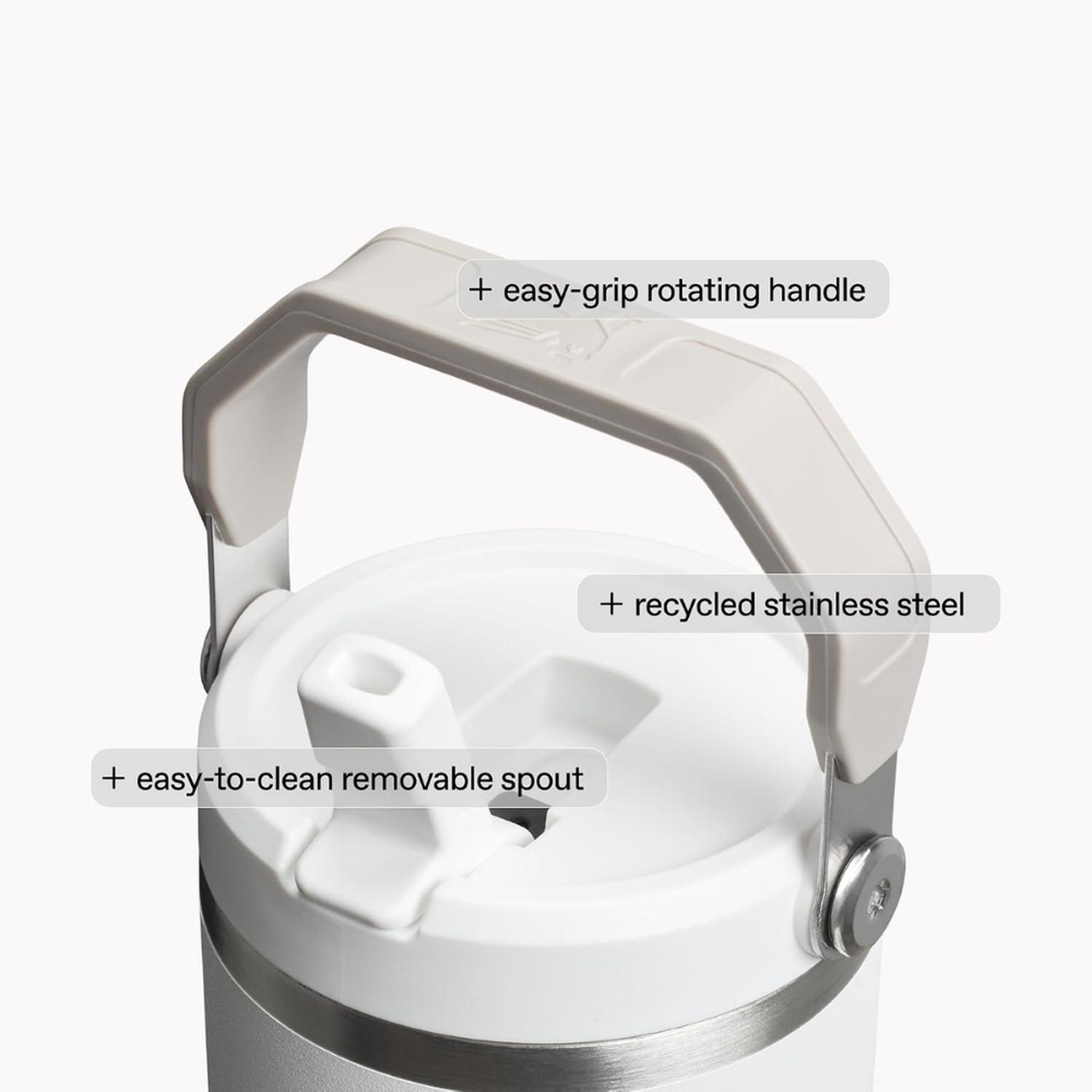 TUMBLER VASO DE ACERO INOXIDABLE STANLEY ICEFLOW FLIP STRAW 30OZ - ASH - 5