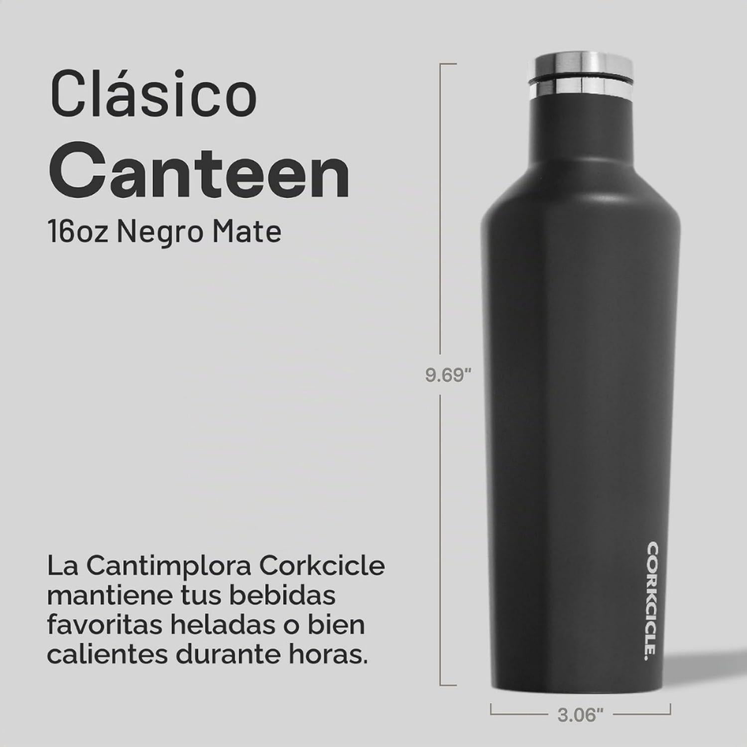 BOTELLA ACERO INOX CORKCICLE CANTEEN 16 OZ - NEGRO - 2