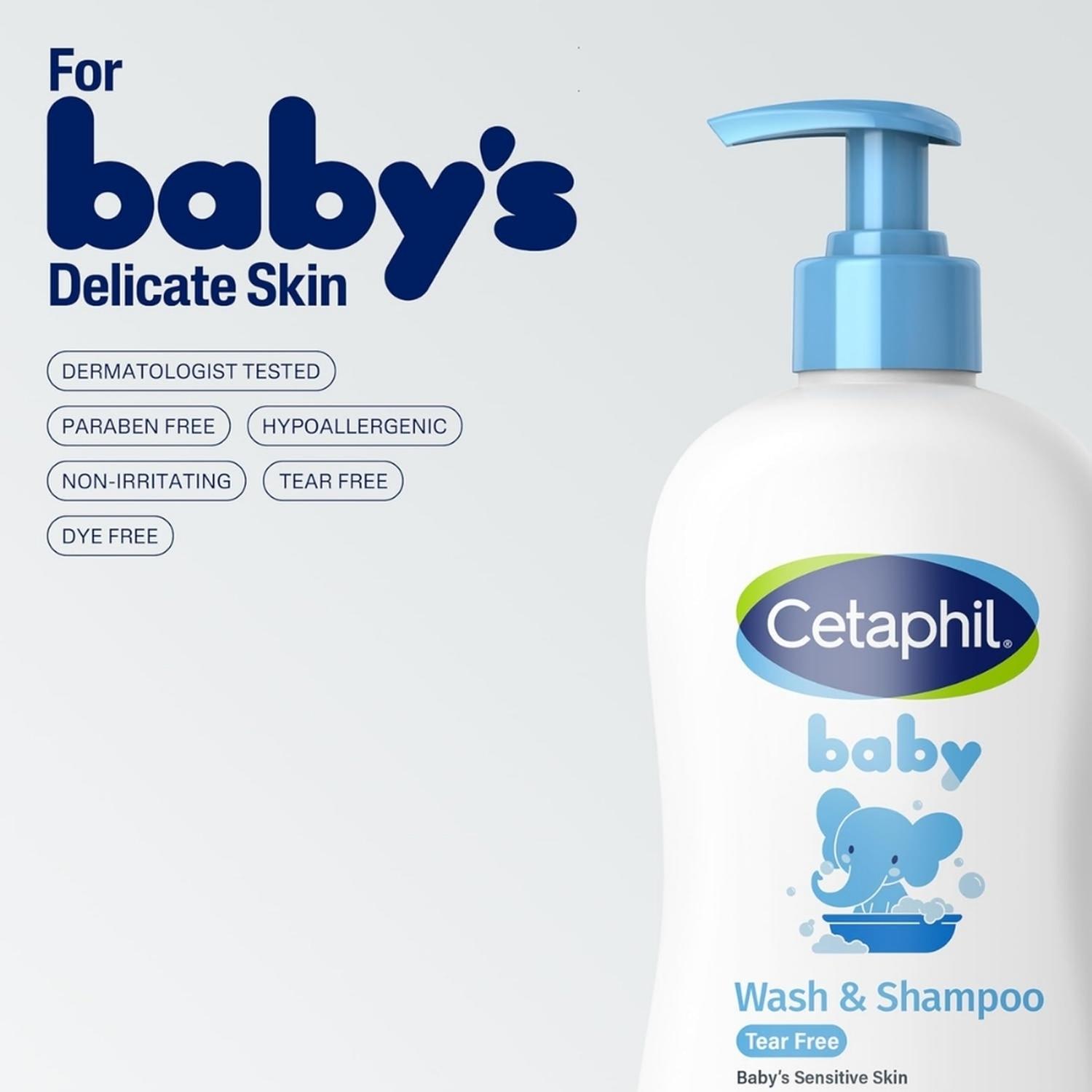 CHAMPU Y BABY WASH CETAPHIL PARA BEBES TEAR FREE - 399 ML - 6
