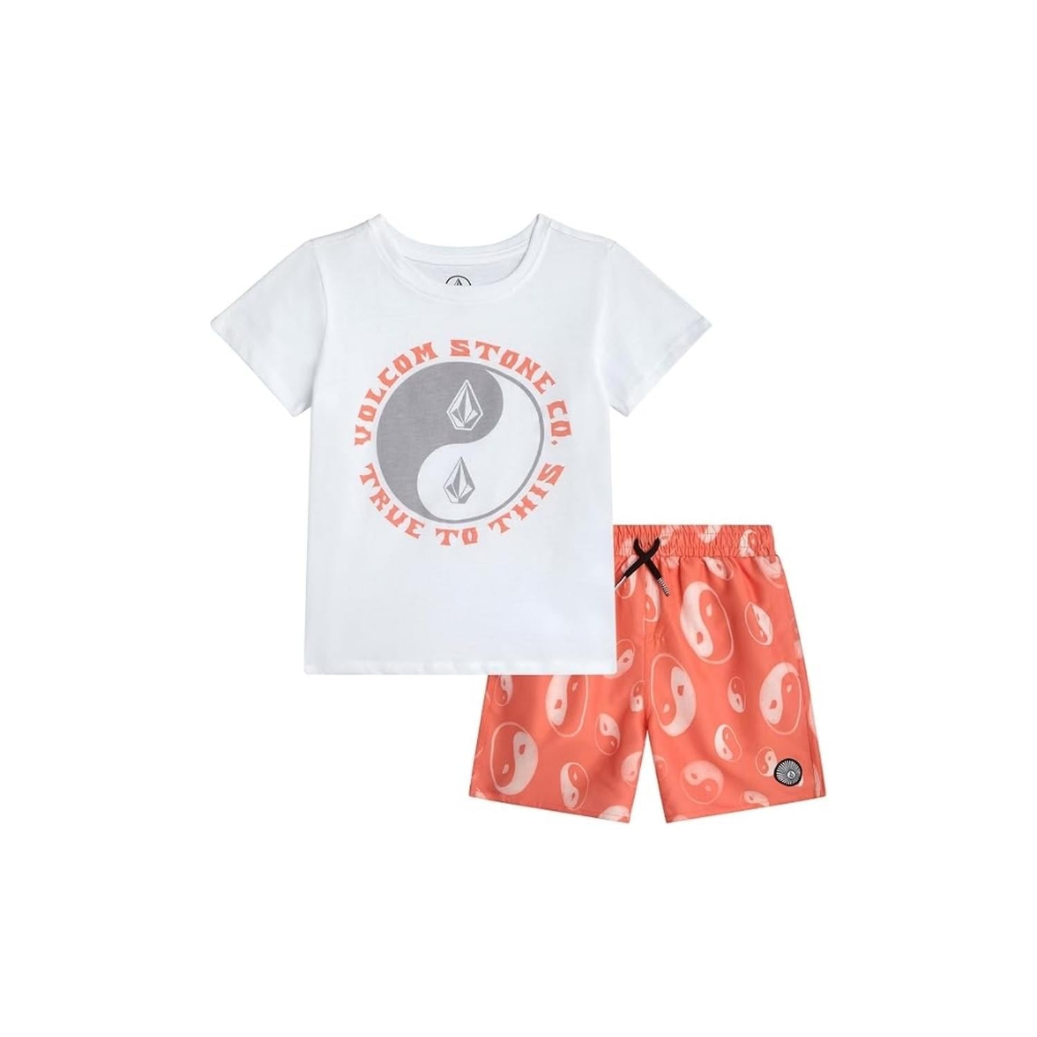 CONJUNTO NIÑOS VOLCOM POLO Y ROPA DE BAÑO BOARDSHORT - CORAL CLOUD - 1