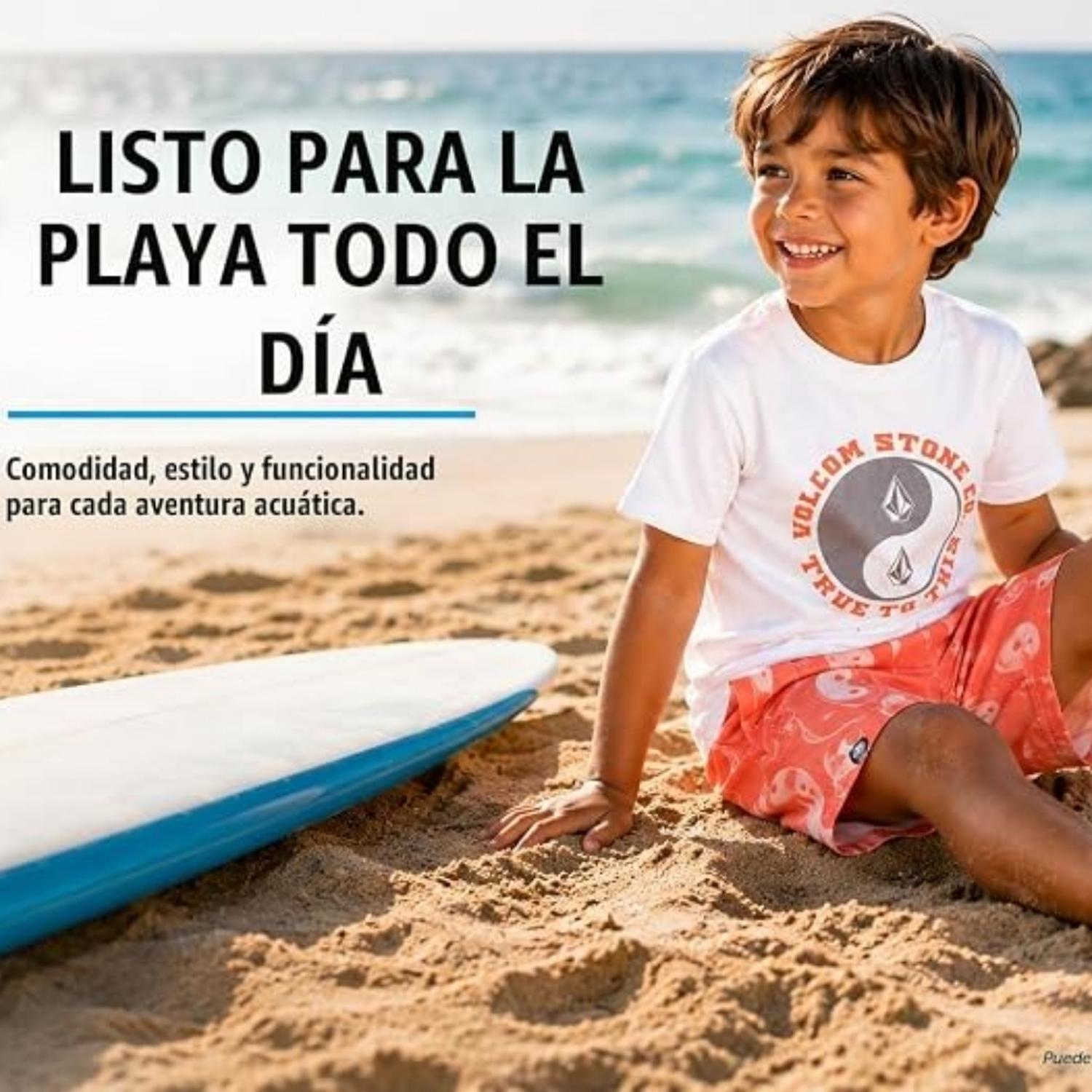 CONJUNTO NIÑOS VOLCOM POLO Y ROPA DE BAÑO BOARDSHORT - CORAL CLOUD - 7