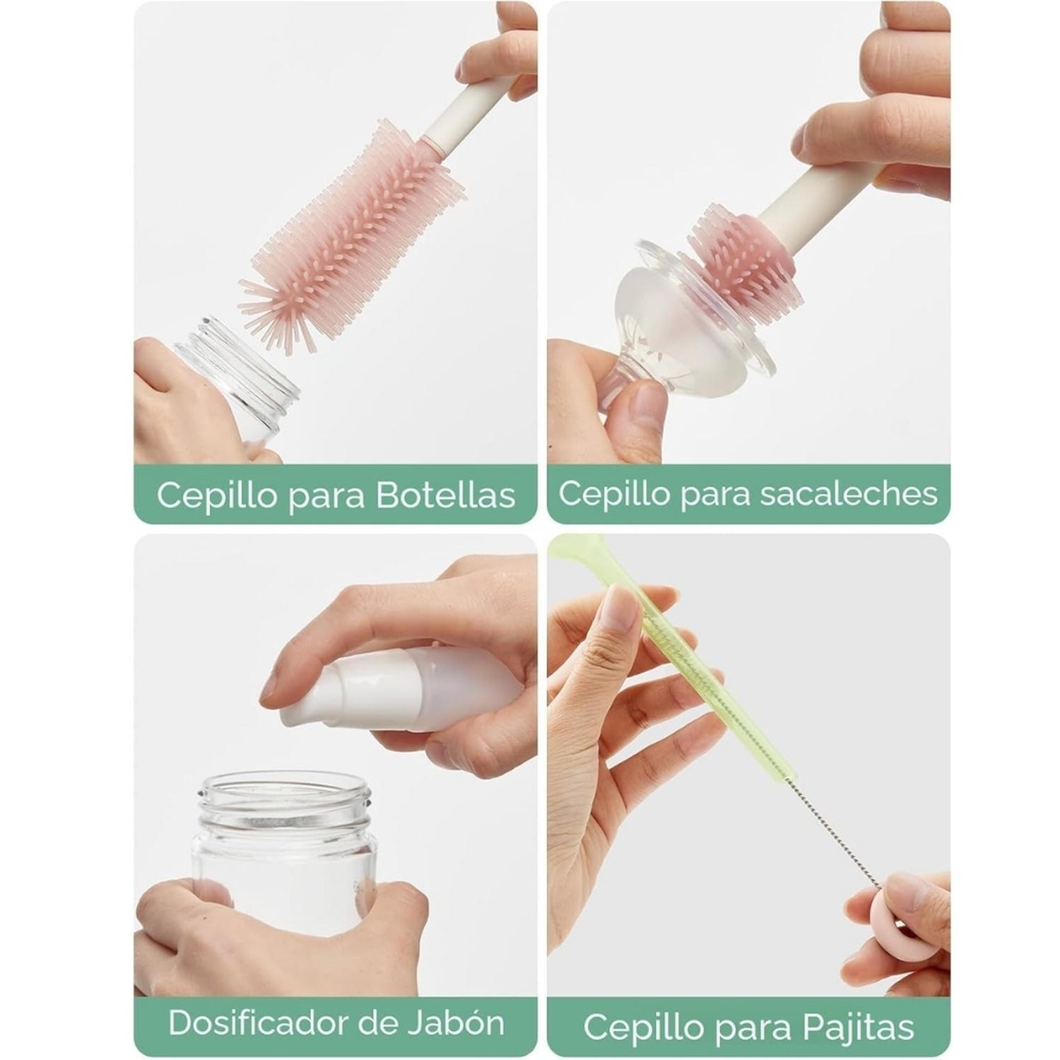 JUEGO DE CEPILLOS PARA BIBERONES MOMCOZY 7 EN 1 - 2