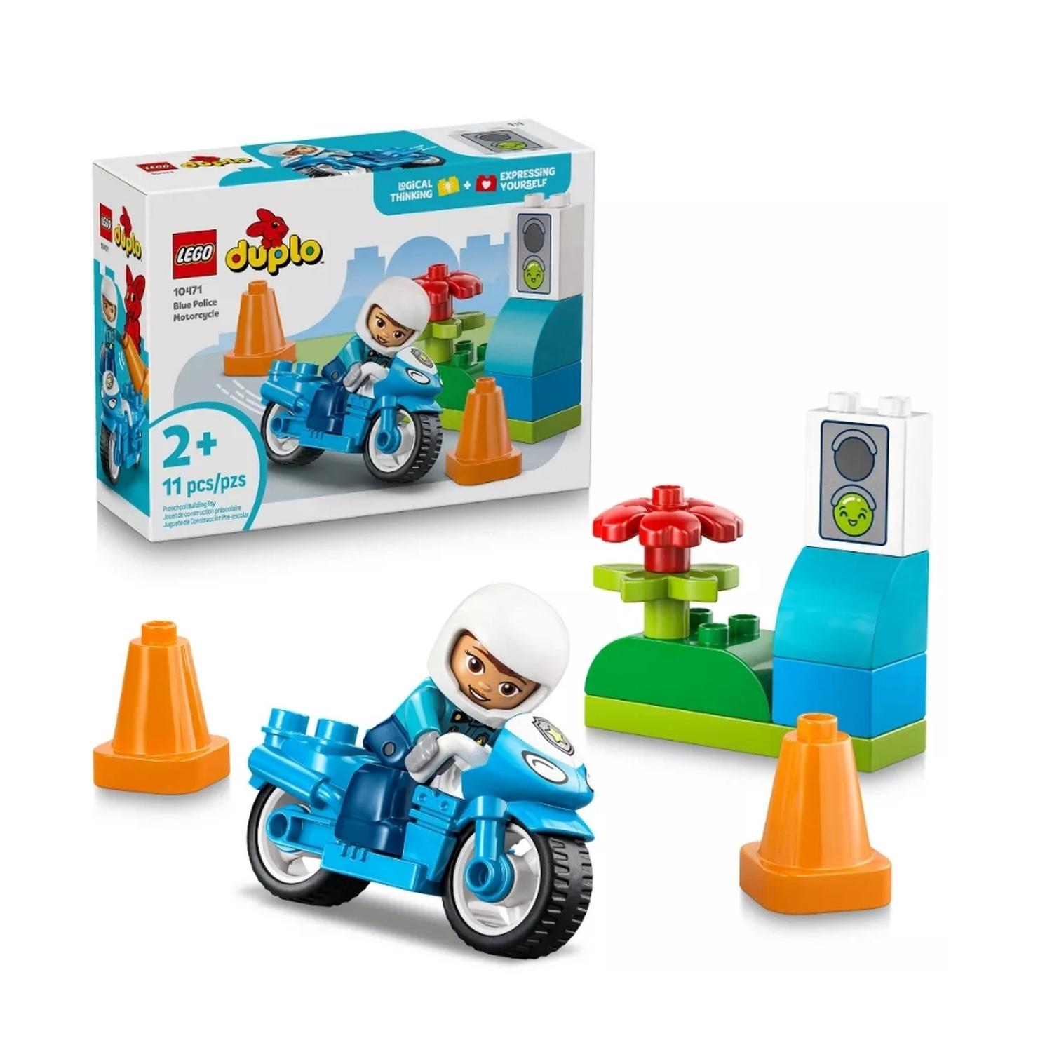 LEGO DUPLO MOTO DE POLICÍA AZUL - 1