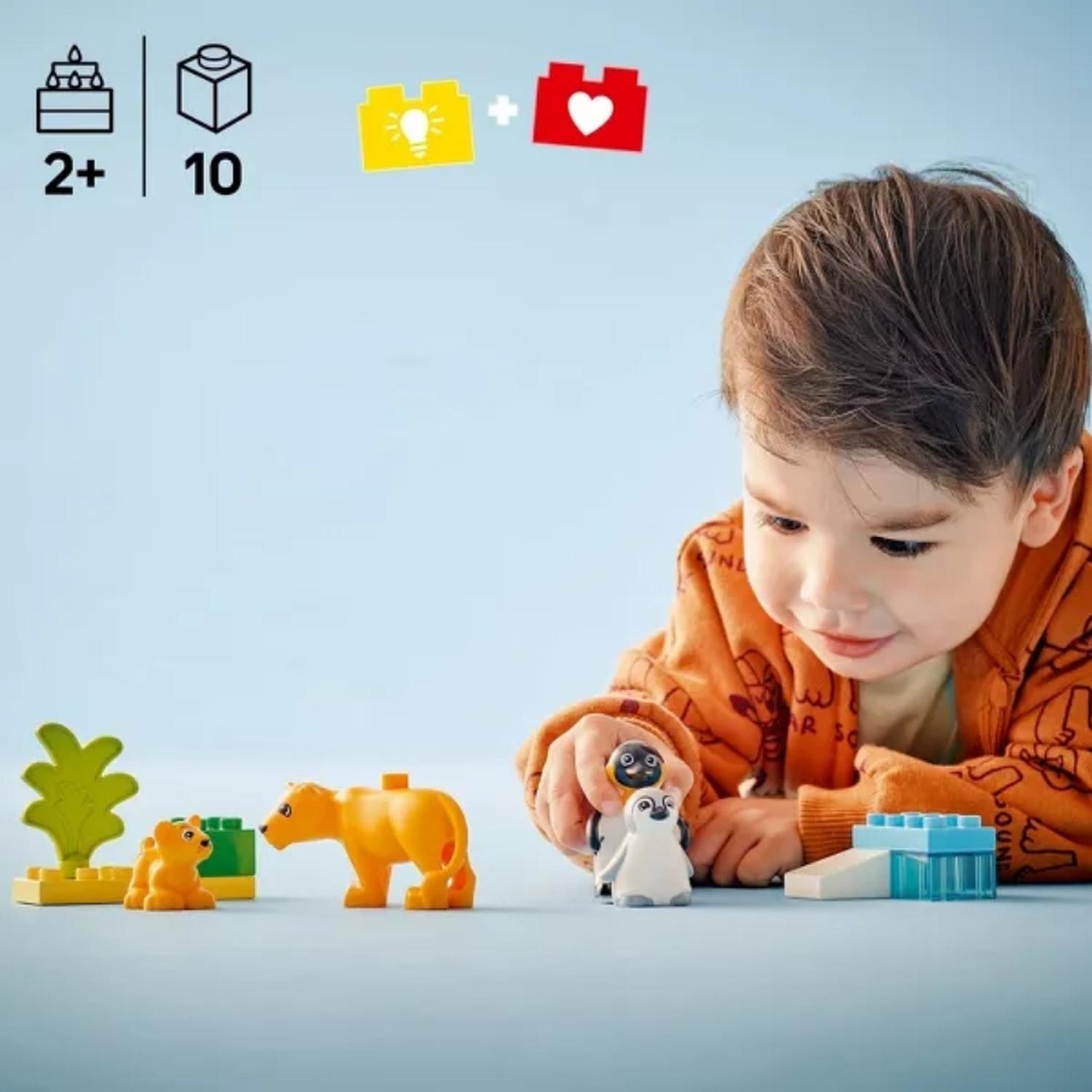 LEGO DUPLO FAMILIAS DE ANIMALES SALVAJES PINGÜINOS Y LEONES - 2