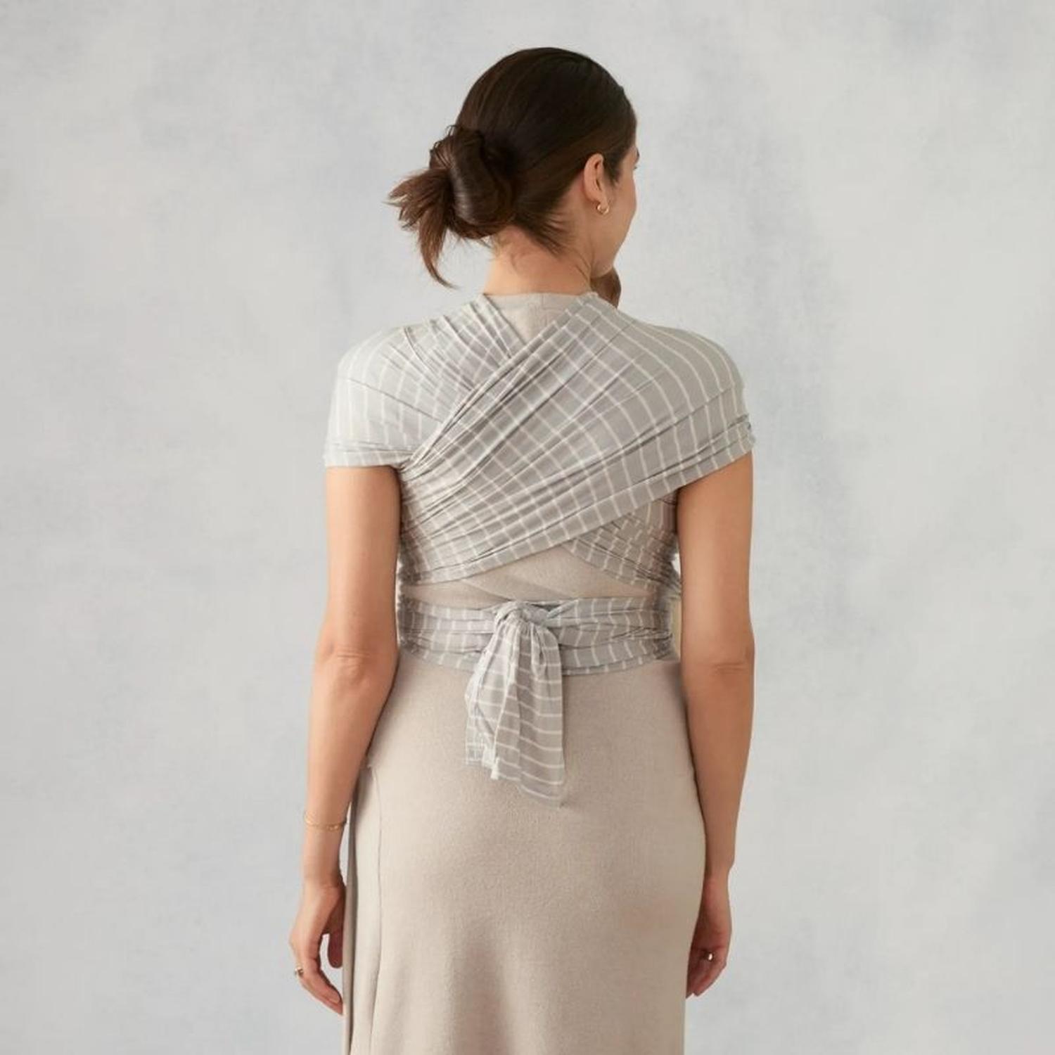 PORTABEBES TIPO FULAR ERGOBABY AURA - GRIS STRIPES - 5