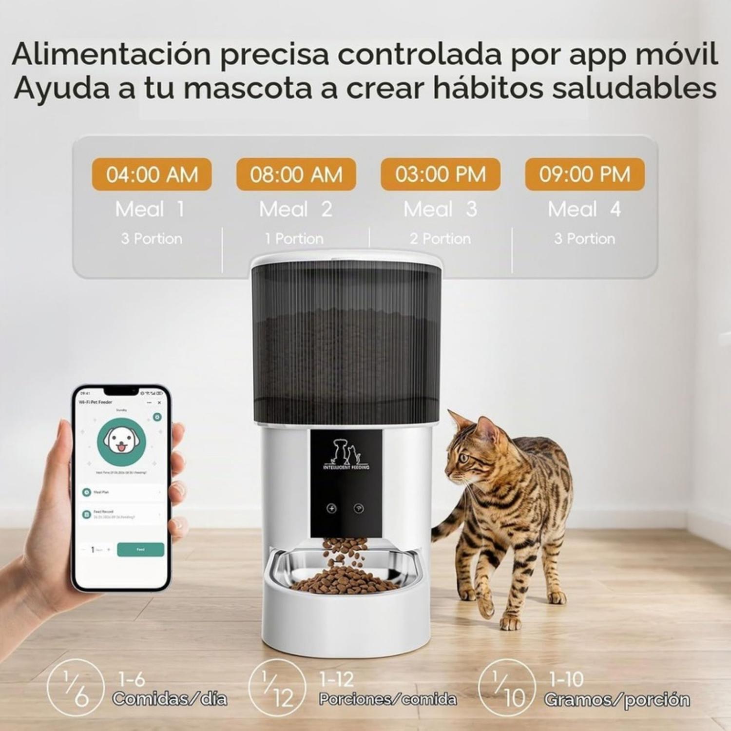COMEDERO AUTOMÁTICO PARA GATOS WIFI 4 L - 2