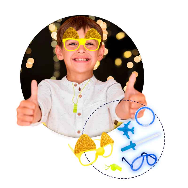 COTILLÓN INFANTIL AÑO NUEVO PARA 4 NIÑOS – 24 PIEZAS - 1