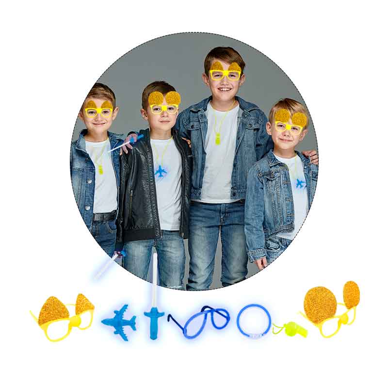 COTILLÓN INFANTIL AÑO NUEVO PARA 4 NIÑOS – 24 PIEZAS - 3