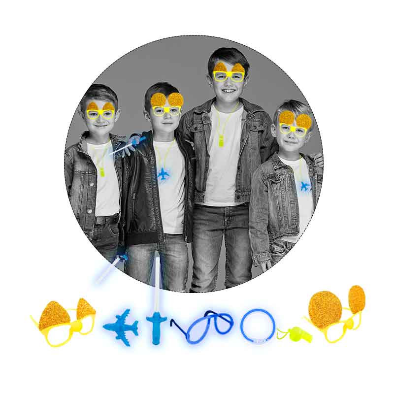 COTILLÓN INFANTIL AÑO NUEVO PARA 4 NIÑOS – 24 PIEZAS - 4