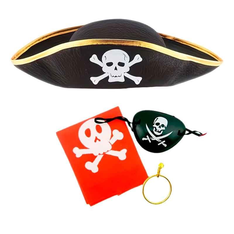 SET DE  CAPITÁN PIRATA NIÑO X 4  ACCESORIOS - 2