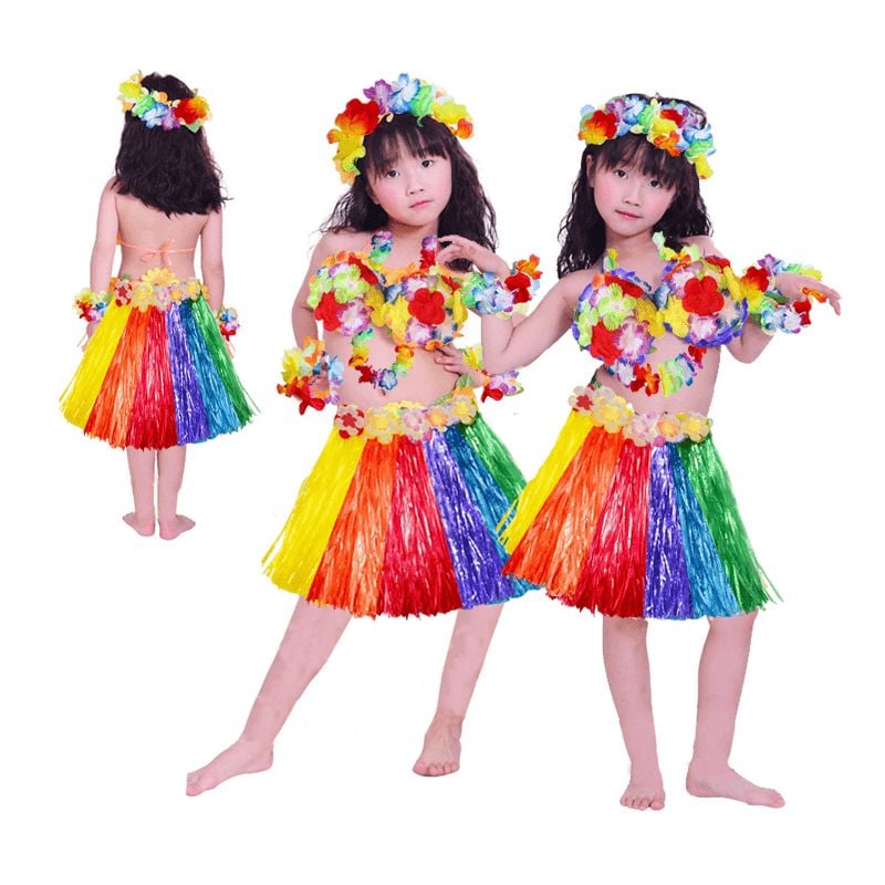 ¡PACK HAWAIANO LUAU PARA NIÑA COLOR, DIVERSIÓN Y ESTILO TROPICAL EN UN SOLO SET - 3