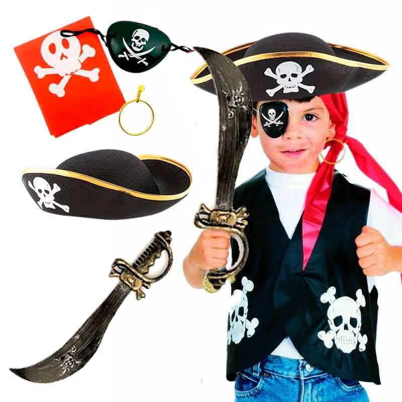 SET PIRATA NIÑO BANDANA, ESPADA Y PARCHE SOMBRERO - 1