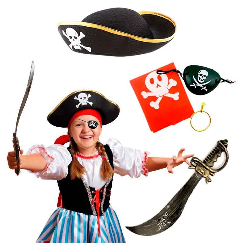 SET PIRATA NIÑO BANDANA, ESPADA Y PARCHE SOMBRERO - 3